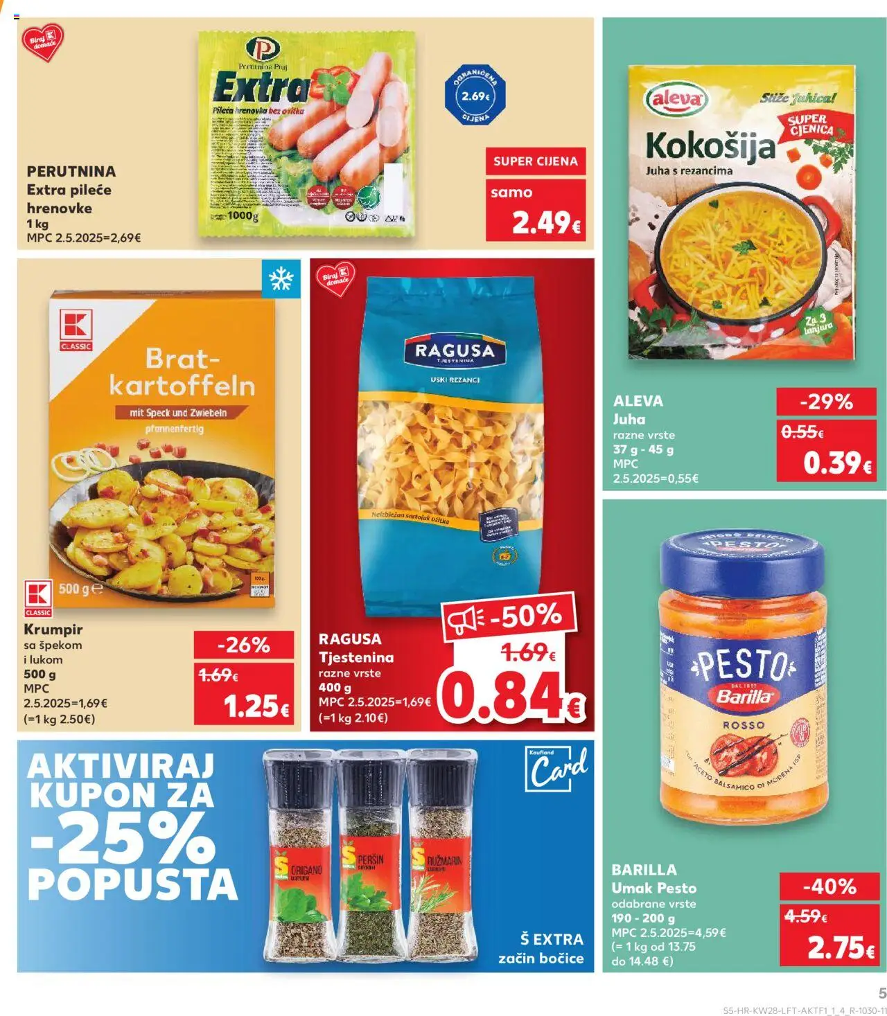 Kaufland katalog | vrijedi od 09.07.2025 | Stranica: 5 | Proizvodi: Hrenovke, Rezanci, Tjestenina, Krumpir