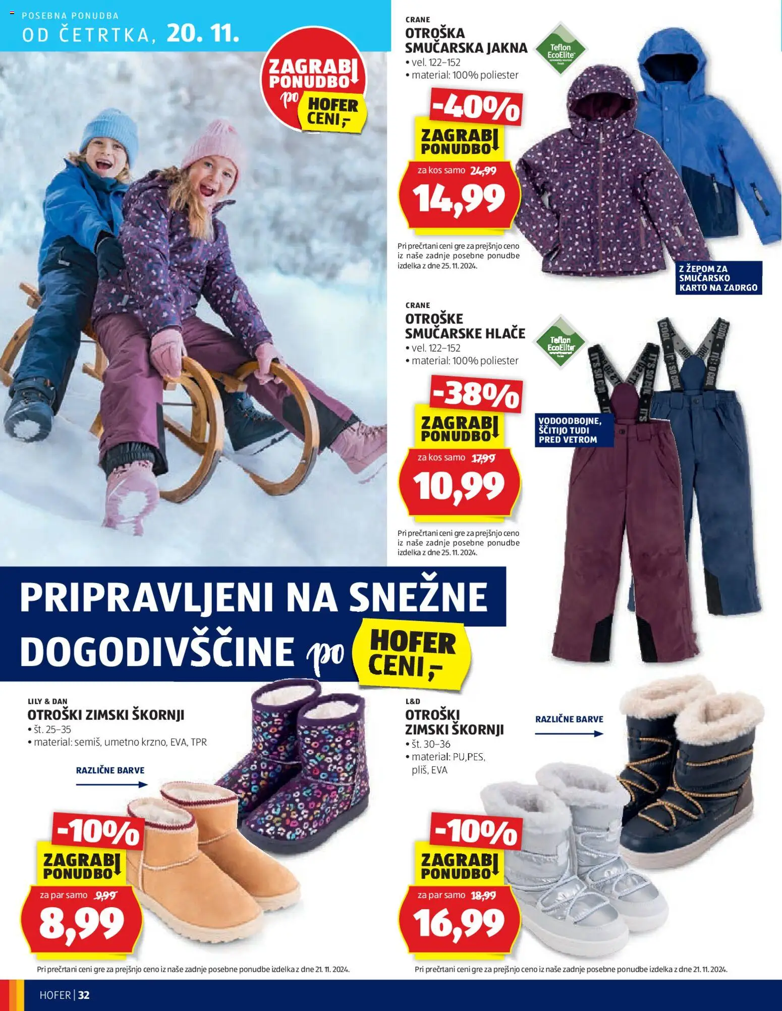 Novi Hofer katalog ponudbe – veljaven od 13.11.2025 | Stran: 32 | Izdelki: Škornji, Kos, Jakna, Hlace