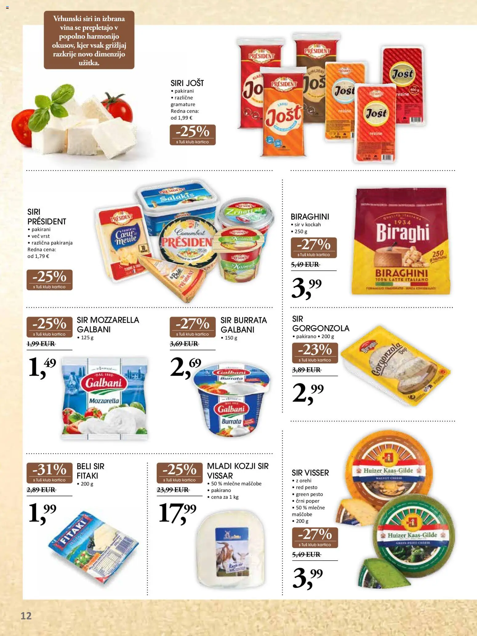 Novi Tuš katalog ponudbe – veljaven od 19.11.2025 | Stran: 12 | Izdelki: Pesto, Limpiador íntimo, Sir, Poper