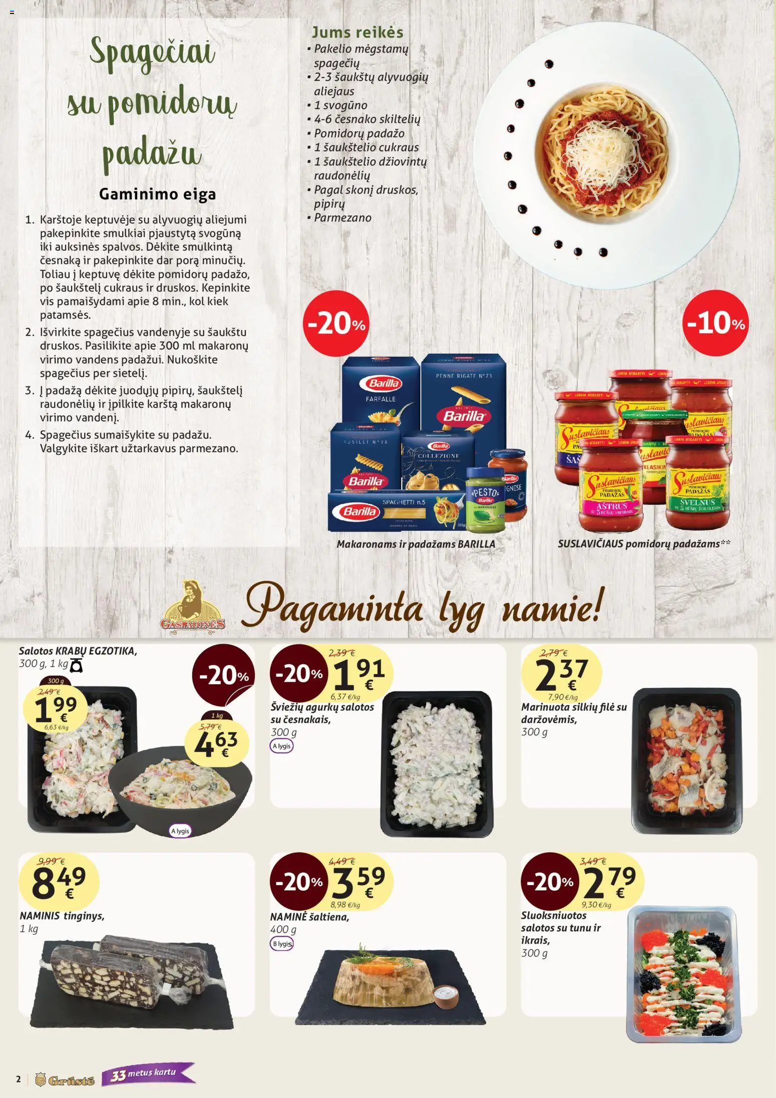 GRUSTE akcijos nuo 11.11.2025 | Puslapis: 2 | Prekių: Salotos, Keptuvė, Padažas