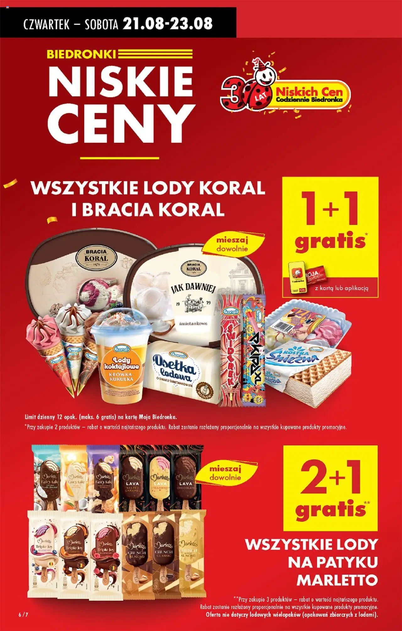 Biedronka gazetka - Oferta w tym tygodniu od 21.08.2025 | Strona: 8 | Produkty: Karta, Lody koral, Fairy, Lody