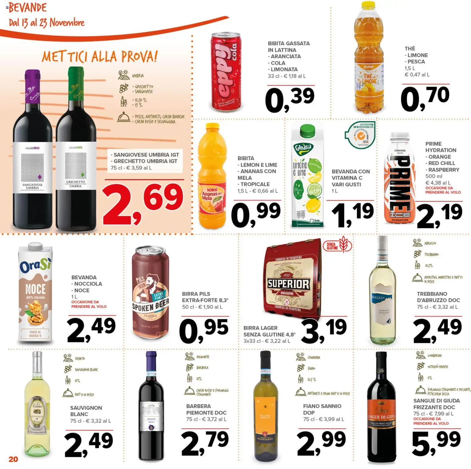 Volantino Todis del 13.11.2025 | Pagina: 20 | Prodotti: Limone, Pesca, Ananas, Bibita