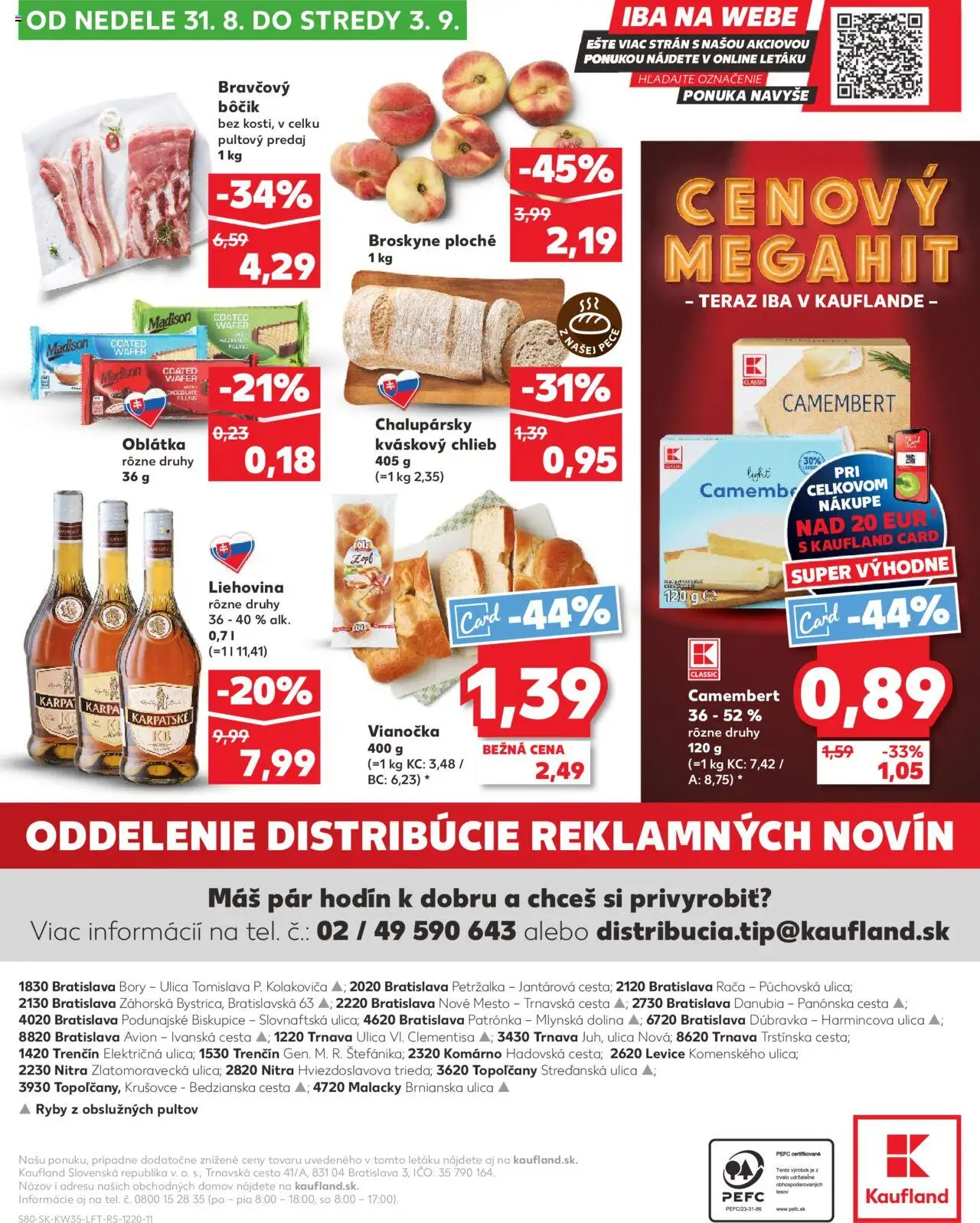 Kaufland SK akciós ujság - amely érvényes a következő dátumtól: 28.08.2025 | Oldal: 80 | Termékek: Camembert, Só