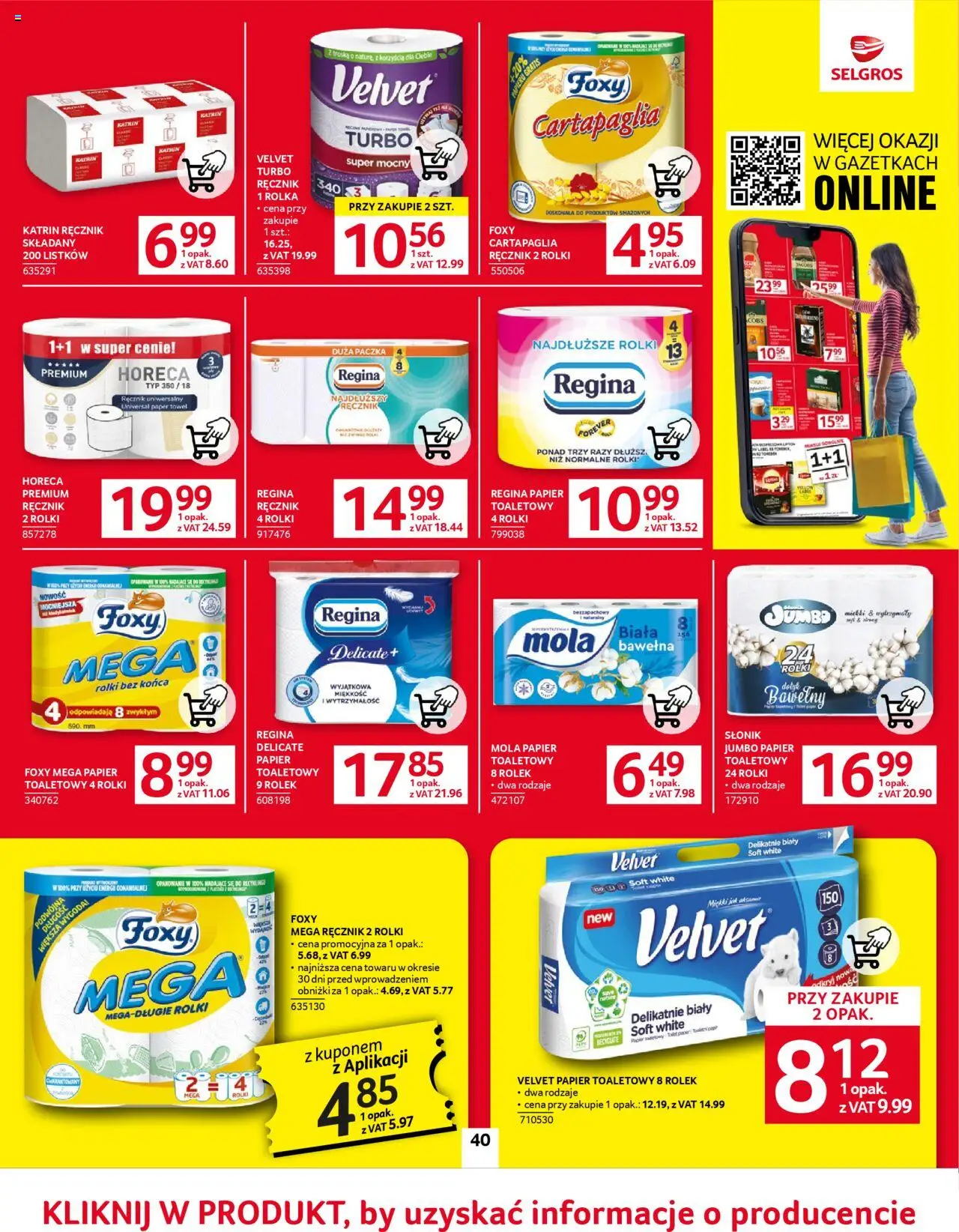 Selgros cash&carry Gazetka od 05.06.2025 | Strona: 40 | Produkty: Papier toaletowy, Rolki