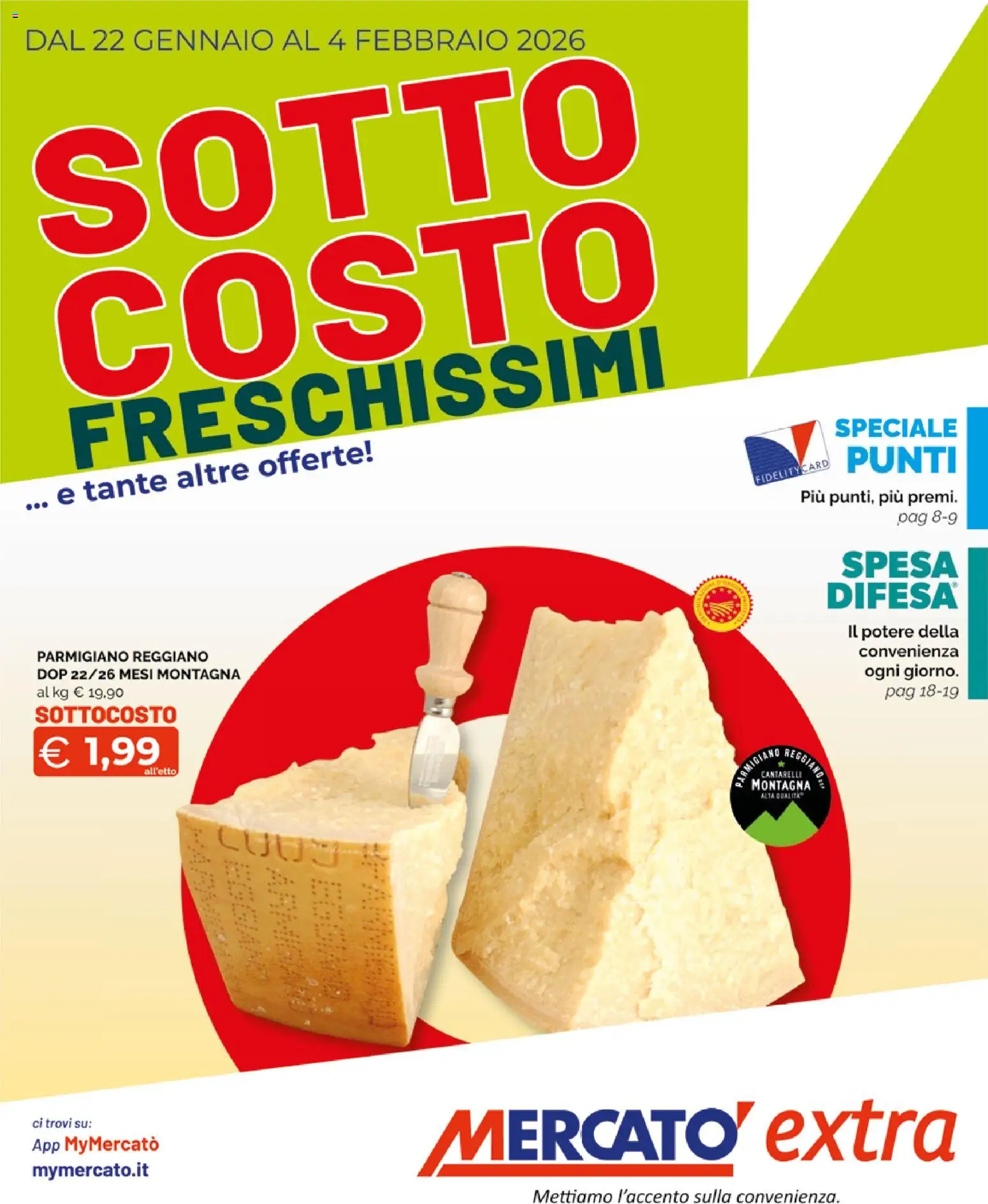 Volantino Mercatò del 22.01.2026 | Pagina: 1 | Prodotti: Parmigiano reggiano, Parmigiano