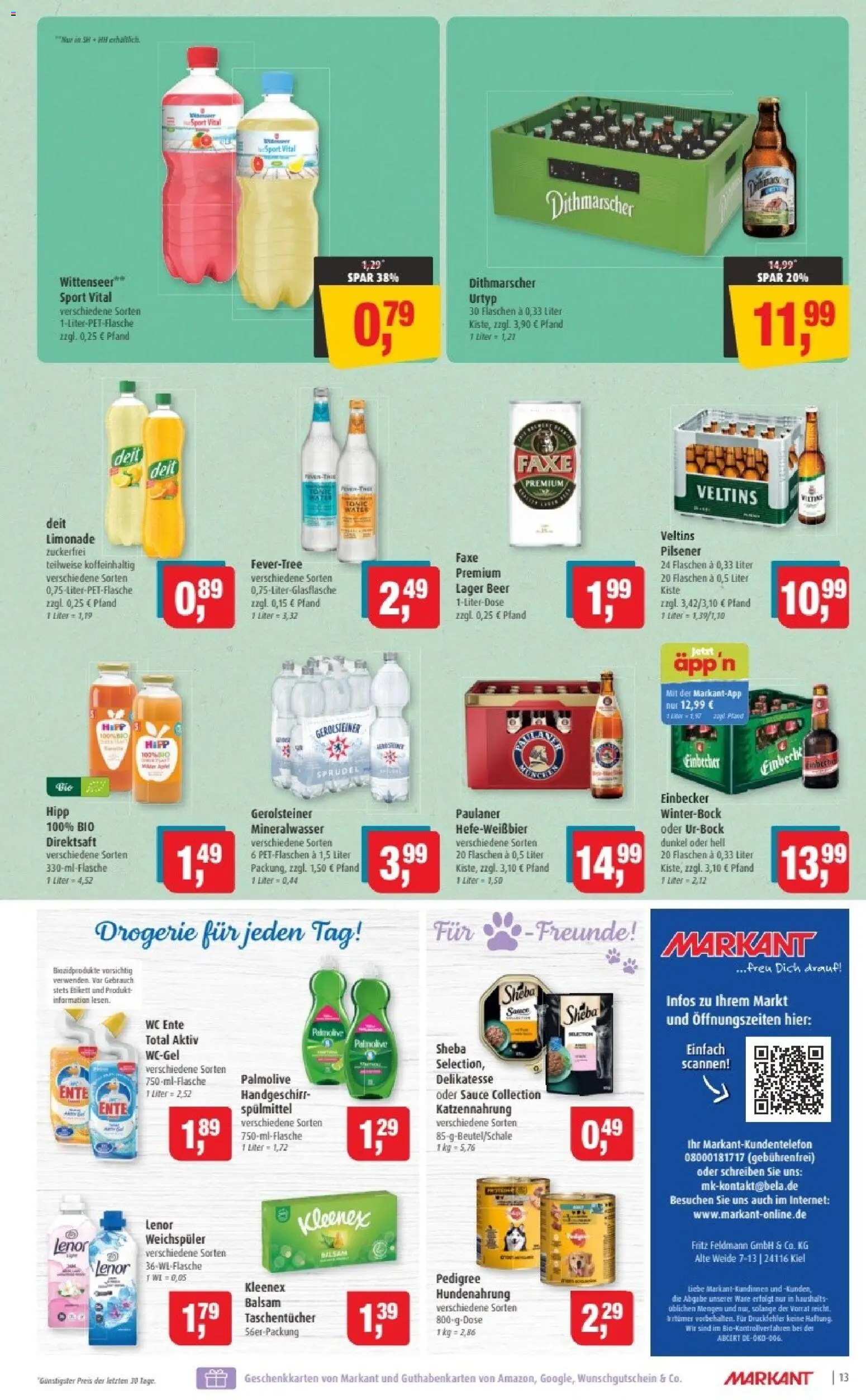 Markant Prospekt 	 – gültig ab 03.11.2025 | Seite: 13 | Produkte: Limonade, Pedigree, Ente, Veltins
