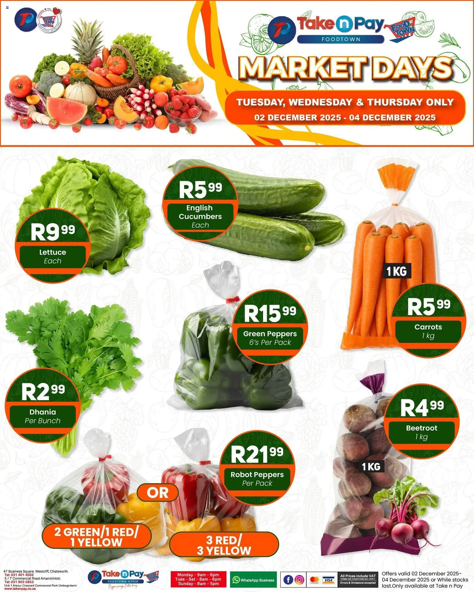 New Take n Pay catalogue – valid from 02.12.2025 | Page: 2 | Products: Carrots, Cucumbers, Lettuce