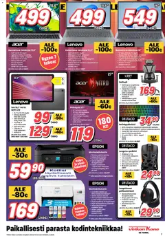 Veikon Kone-mainoslehti voimassa 02.03.2026 alkaen | Sivu: 7 | Tuotteet: Monitoimitulostin, Tietokone, Tulostin, Näppäimistö