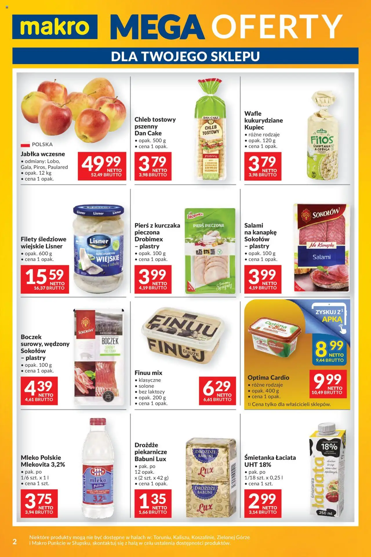 Makro Gazetka - Mega oferty dla Twojego Sklepu od 16.09.2025 | Strona: 2 | Produkty: Bez laktozy, Chleb tostowy, Optima cardio, Mleko