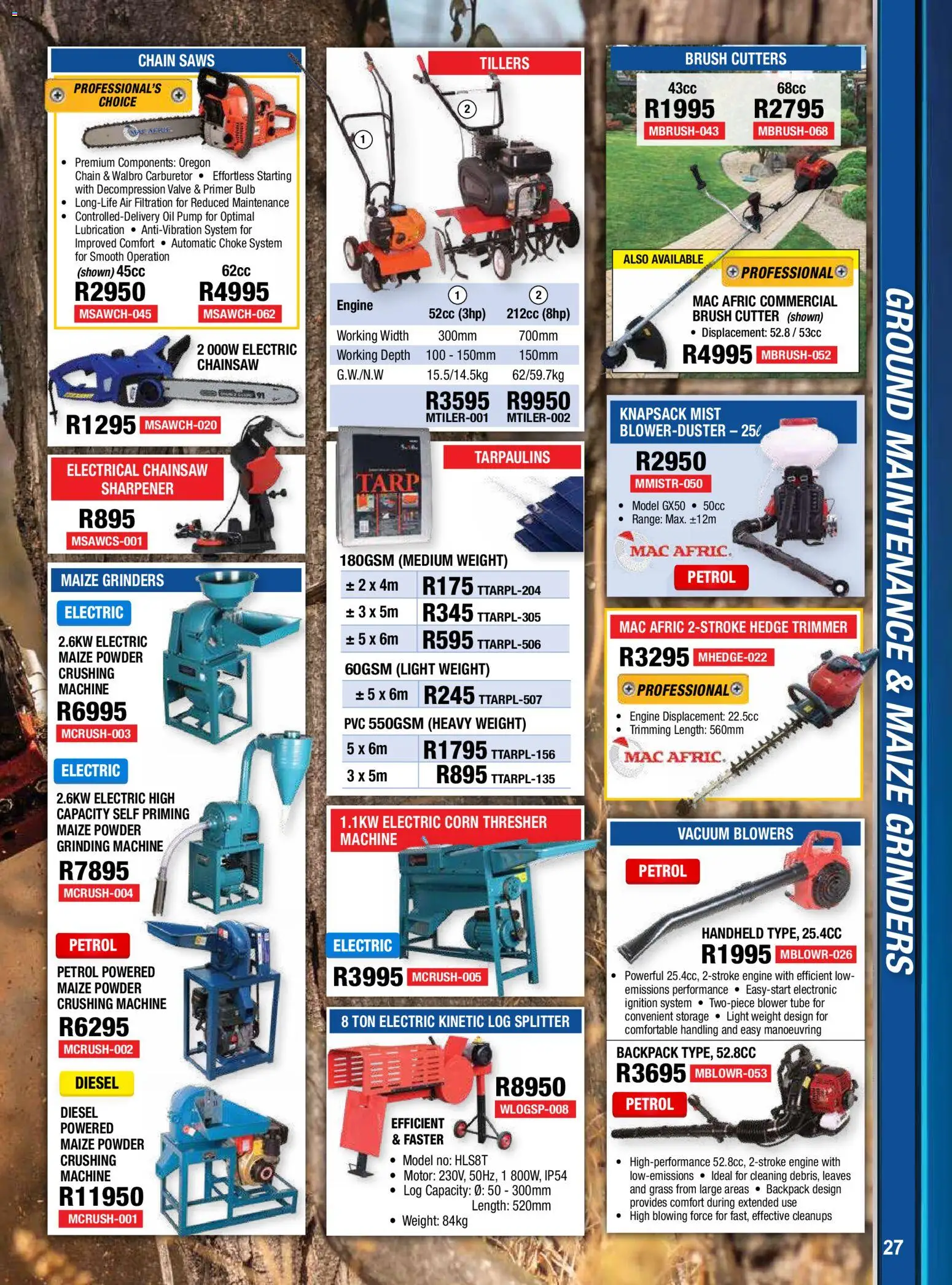 New Adendorff catalogue – valid from 01.04.2026 | Page: 29 | Products: Corn, Chainsaw, Powder, Brush