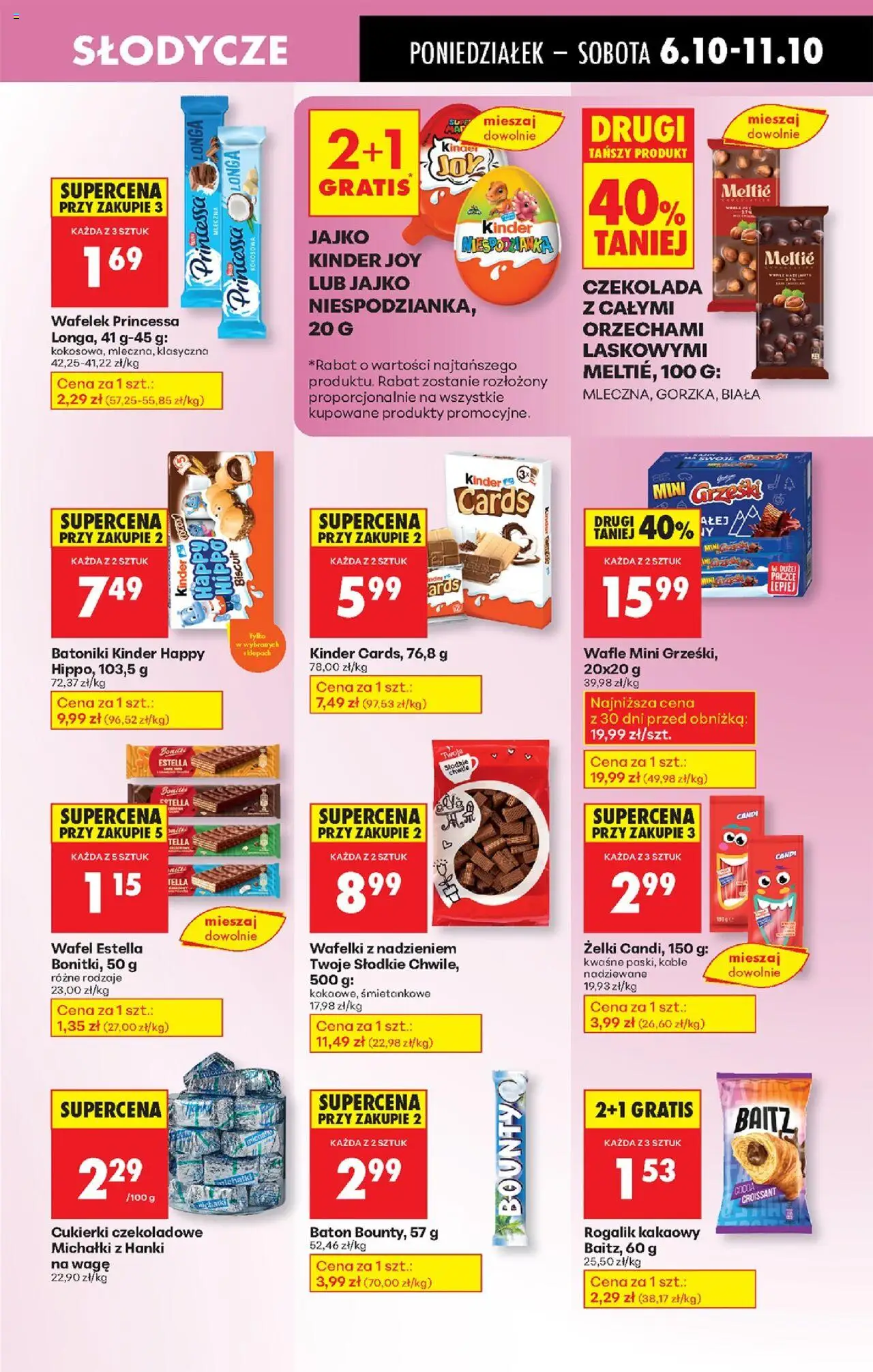 Biedronka gazetka od 06.10.2025 | Strona: 55 | Produkty: Słodycze, Cukierki czekoladowe, Żelki, Kinder cards