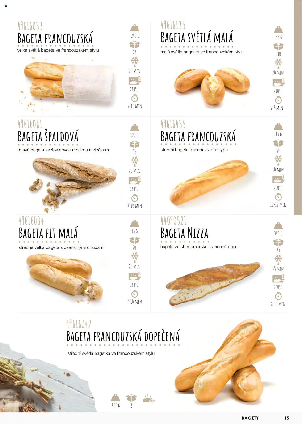 Jip katalog - Pečivo 2025 od 01.01.2025 | Strana: 15 | Produkty: Bageta, Bagety