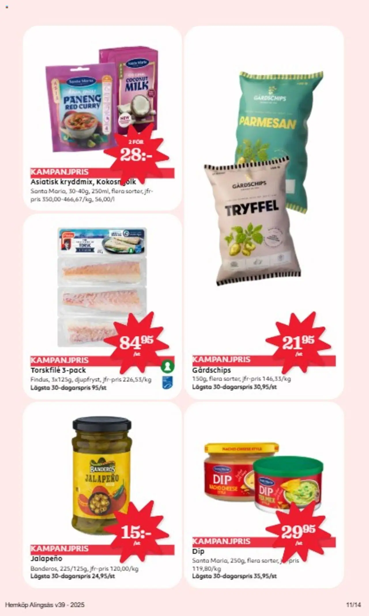Hemköp reklamblad aktuell från 22.09.2025 | Sida: 11 | Produkter: Torskfile, Chips