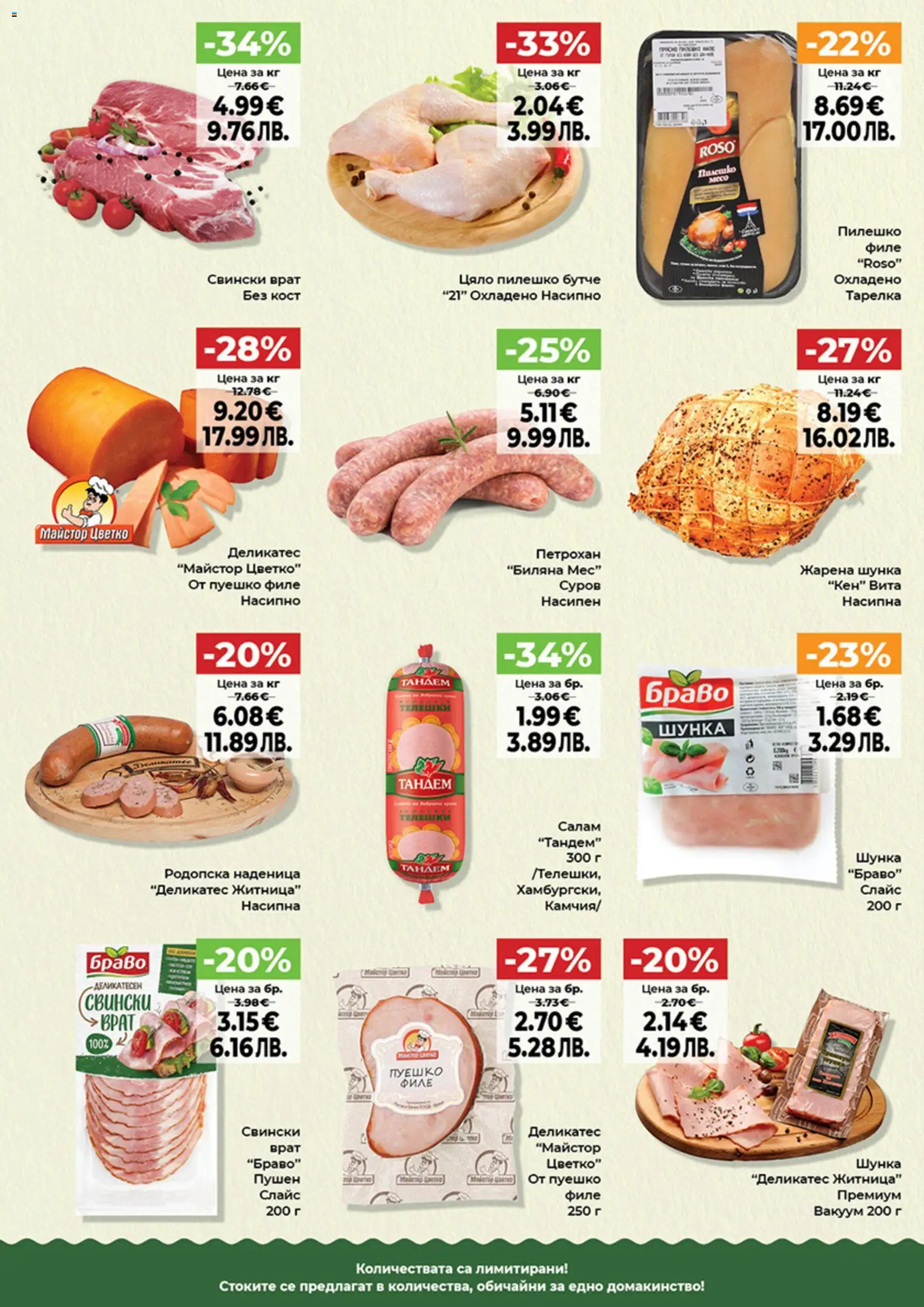 {H1} | Страница: 2 | Продукти: Шунка, Пуешко, Кен, Пилешко