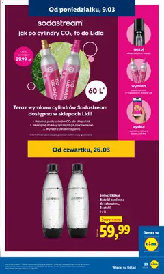 Pogląd oferty "sodastream jak po cylindry CO₂, Wymiana cylindrów Sodastream dostępna w sklepach Lidl!" - ważna od 23.03.2026 | Strona: 37 | Produkty: Napoje, Sodastream