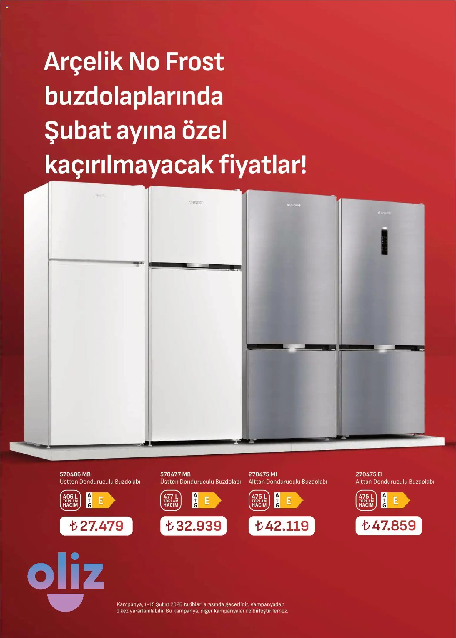 Arçelik Katalog - 01.02.2026 tarihinden itibaren geçerlidir | Sayfa: 11 | Ürünler: Buzdolabı