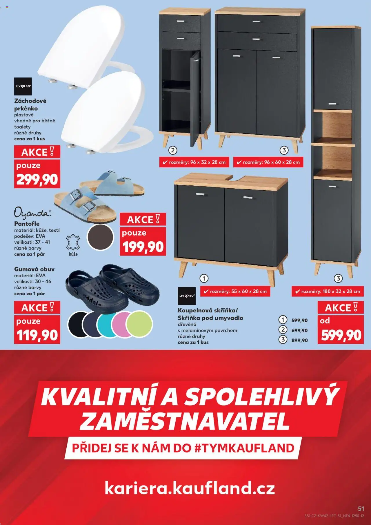 Kaufland leták - Chomutov od 15.10.2025 | Strana: 51 | Produkty: Skříňka pod umyvadlo, Pantofle, Obuv, Barvy
