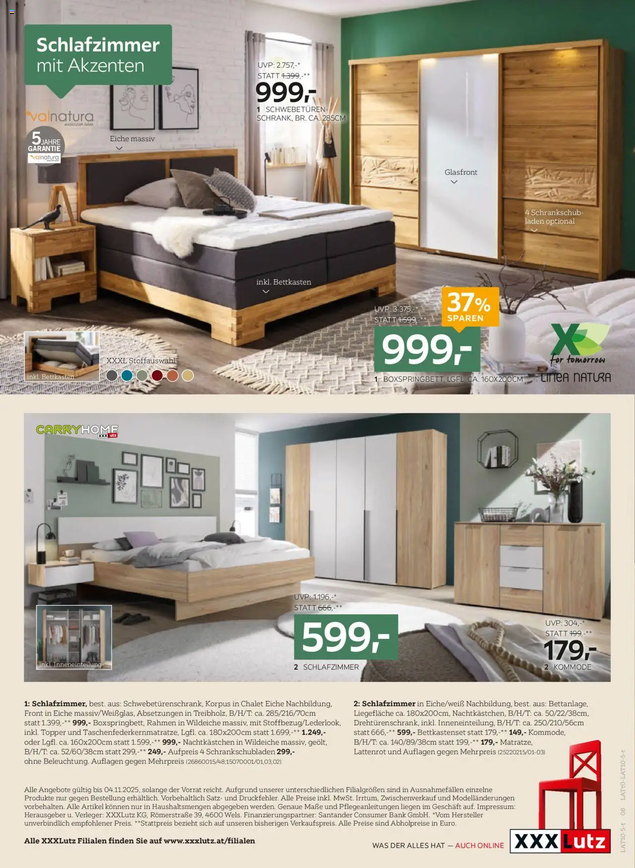 XXXLutz Schlafzimmer mit Akzenten gültig ab 21.10.2025 | Seite: 8 | Produkte: Kommode