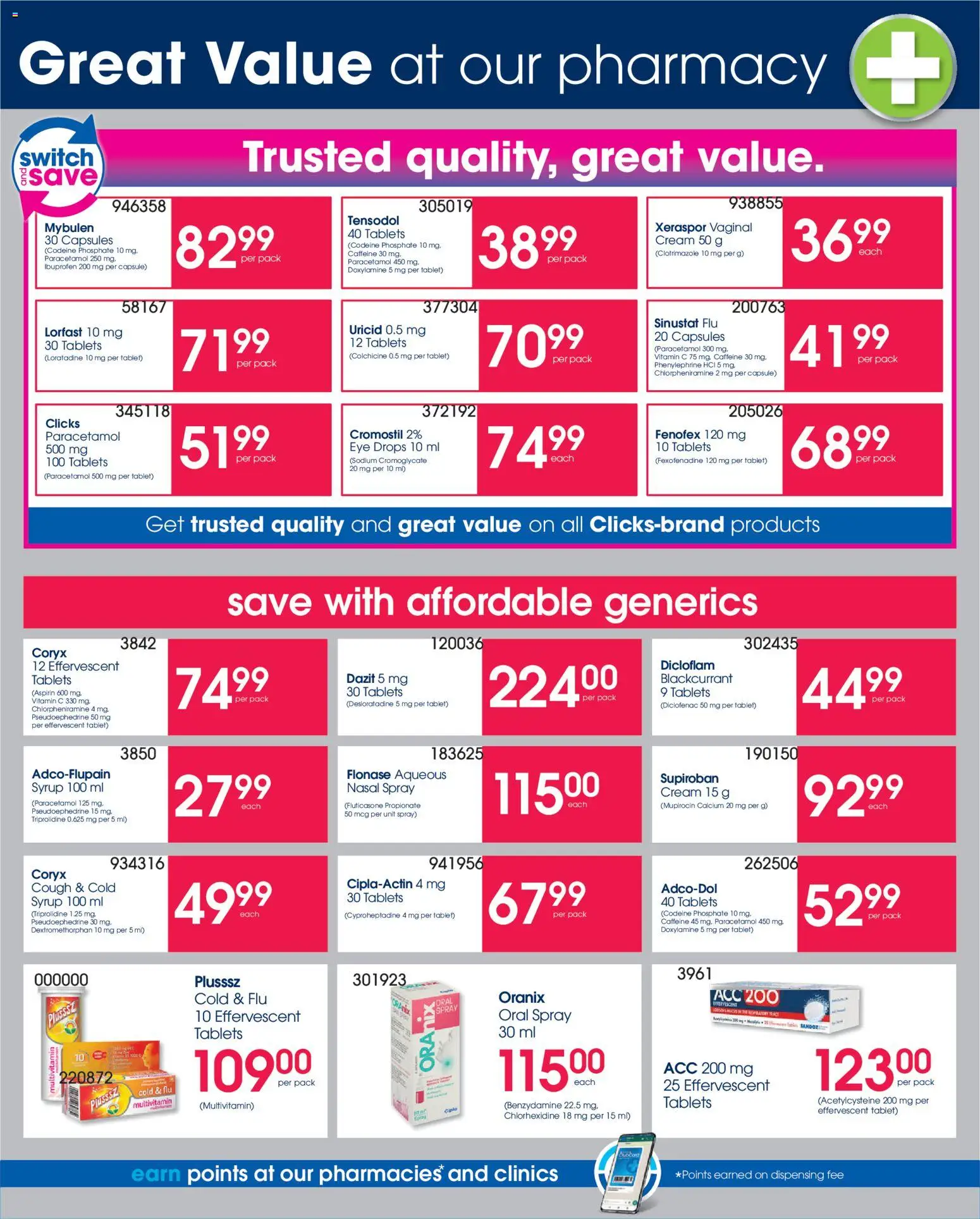 New Clicks catalogue – valid from 25.03.2026 | Page: 29 | Products: Switch, Cream, Syrup, Nasal spray
