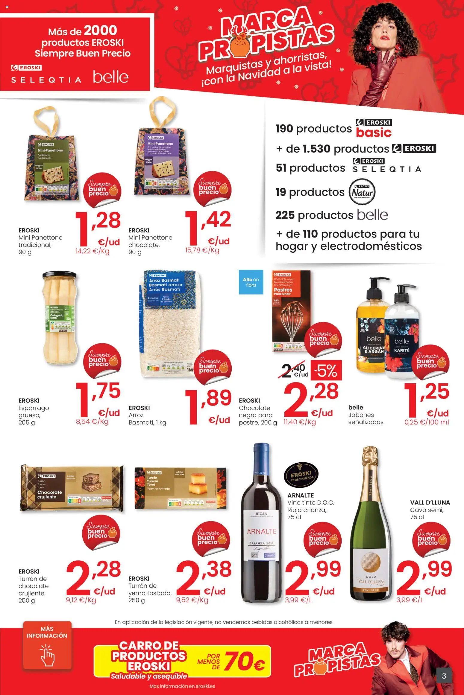 Eroski folleto │ válido desde el 13.11.2025 | Página: 3 | Productos: Chocolate, Vino, Arroz, Té