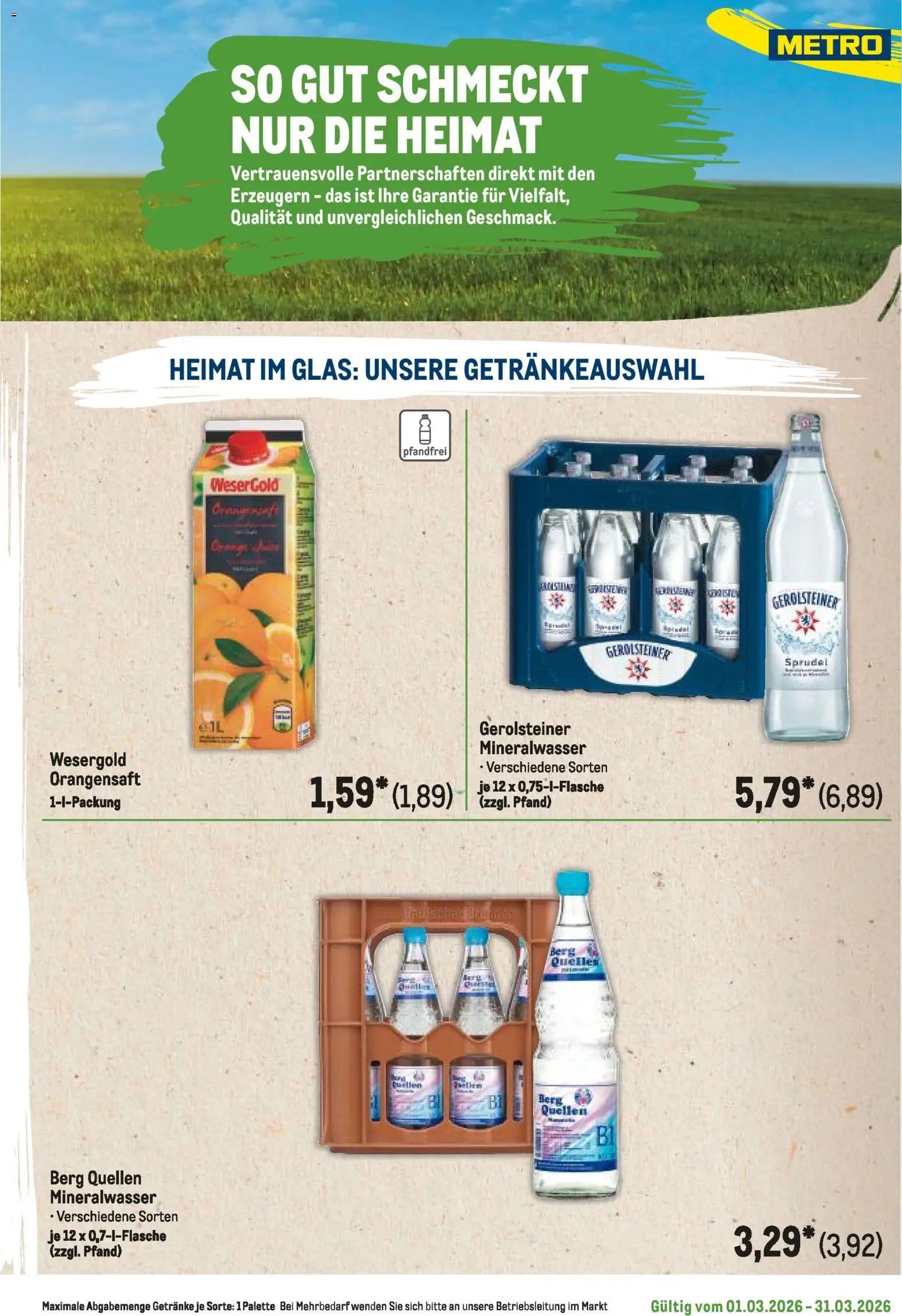 Metro Regionaler Flyer – gültig ab 01.03.2026 | Seite: 65 | Produkte: Orangensaft, Mineralwasser, Gerolsteiner