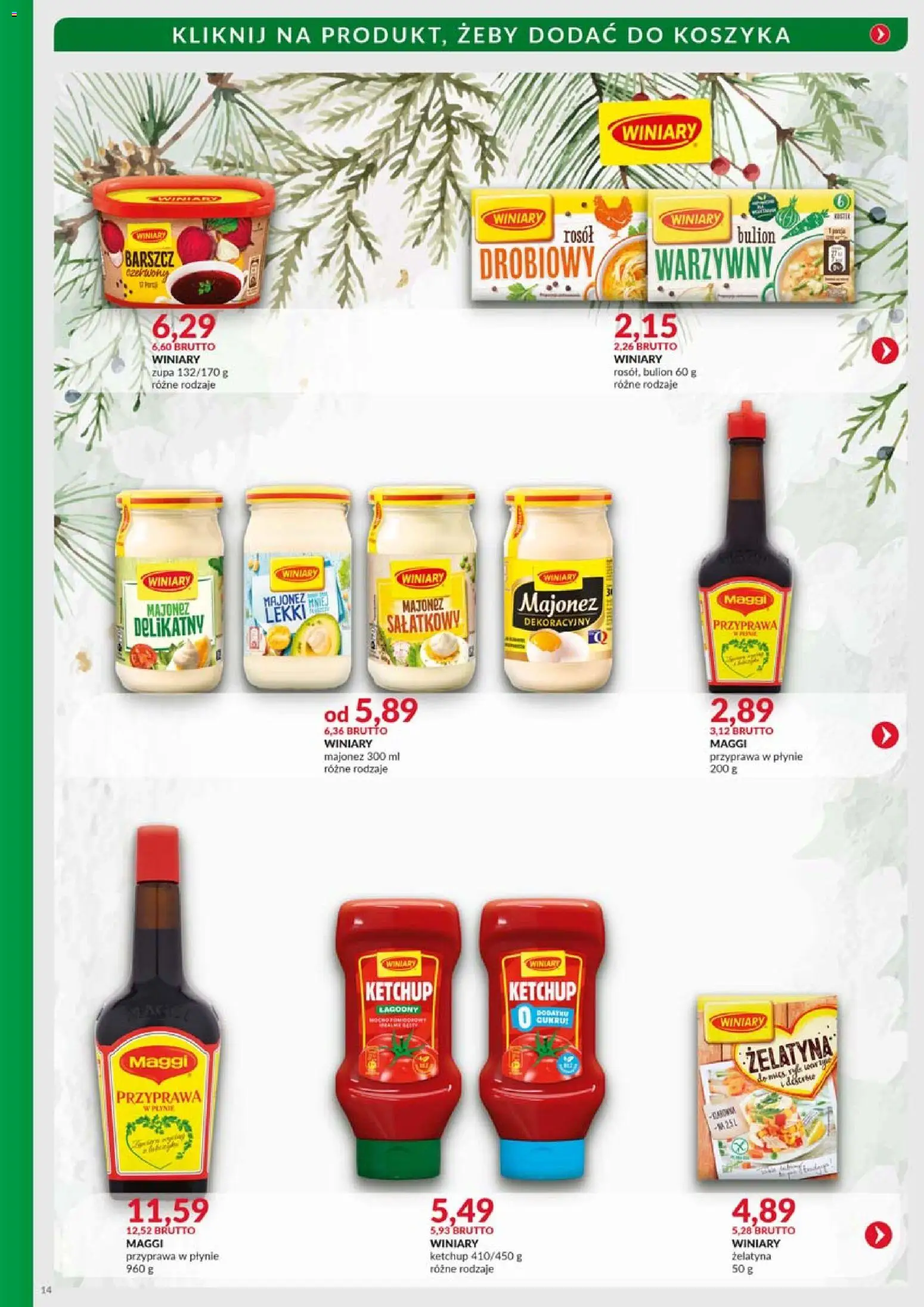 Eurocash Gazetka - Boże Narodzenia Kulinarka od 10.11.2025 | Strona: 14 | Produkty: Ketchup, Żelatyna, Zupa, Majonez