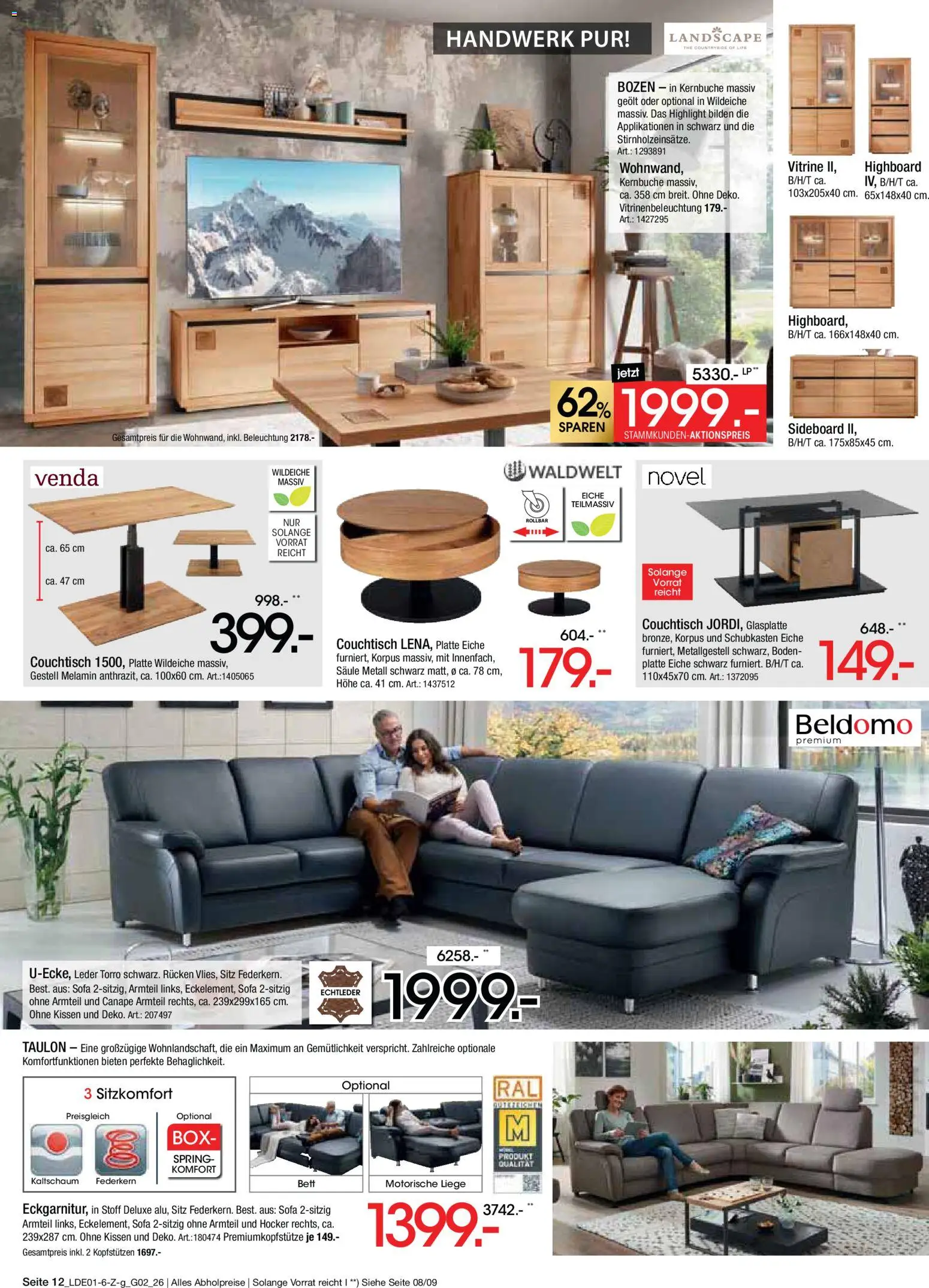 Zurbrüggen Große Marken-Sensation – gültig ab 31.01.2026 | Seite: 12 | Produkte: Bett, Vitrine, Sofa, Liege