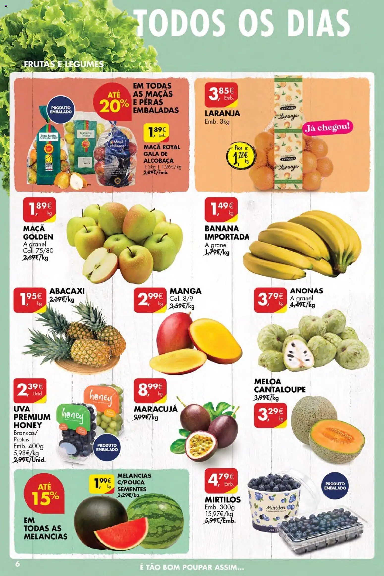 Pingo Doce Poupe Esta Semana Açores │ válido de 12.03.2026 | Página: 6 | Produtos: Banana, Maçãs, Abacaxi, Mirtilos