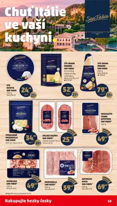 Penny Market leták - Čtvrtečník od 12.06.2025 | Strana: 10 | Produkty: Sýr, Prosciutto, Strouhaná mozzarella, Grana Padano