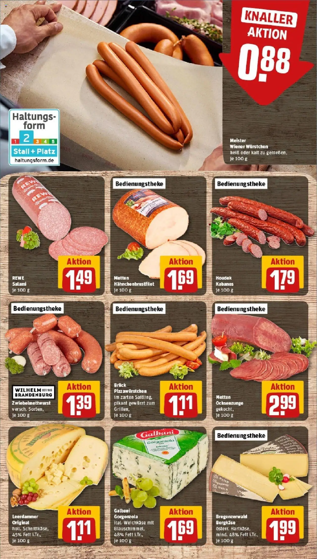 Rewe prospekt Bammental	 - gültig ab dem 08.06.2025 | Seite: 9 | Produkte: Wiener wurstchen, Leerdammer, Salami, Pizza