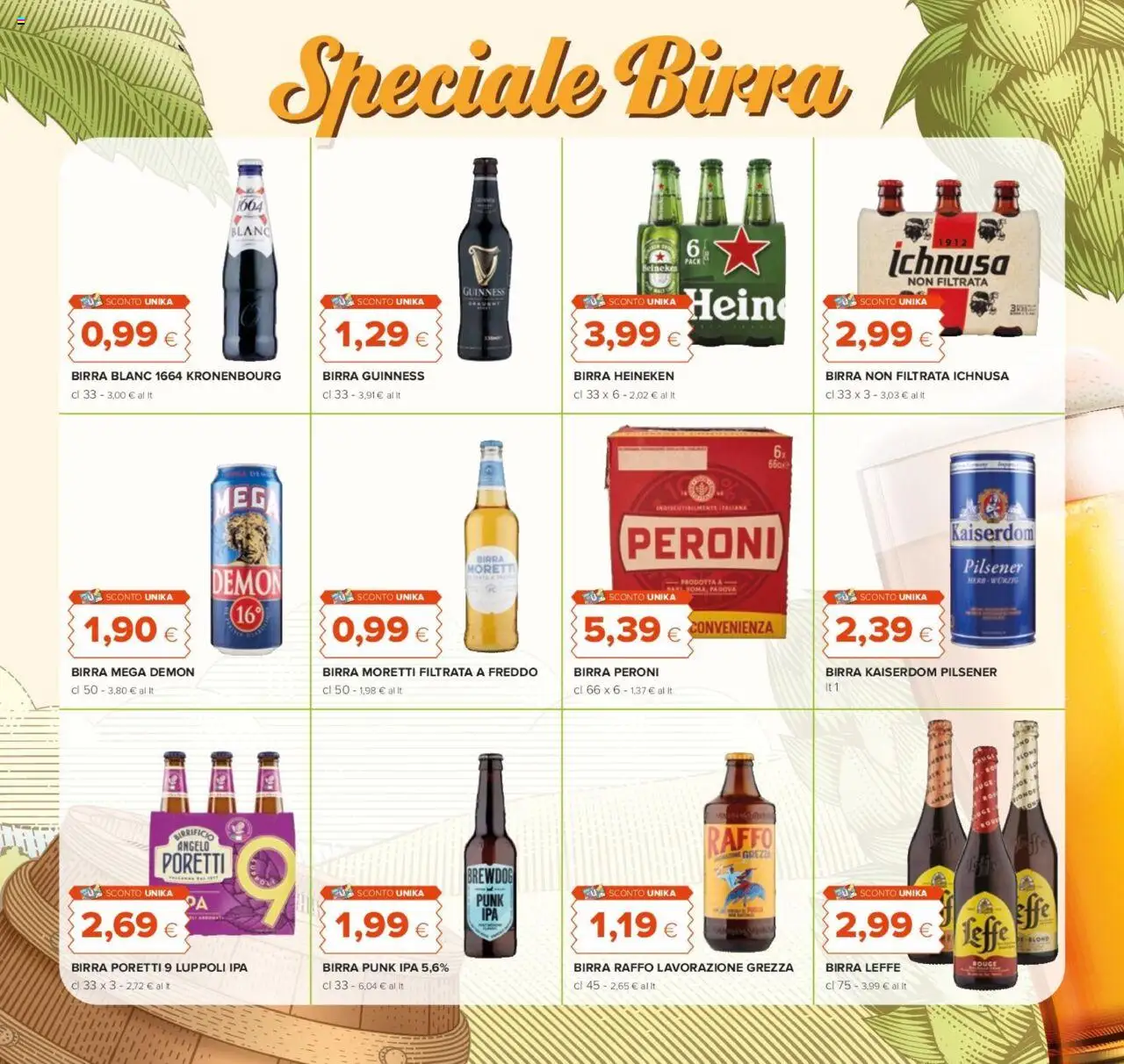 Volantino Oasi del 07.08.2025 | Pagina: 4 | Prodotti: Birra, Birra Moretti, Heineken