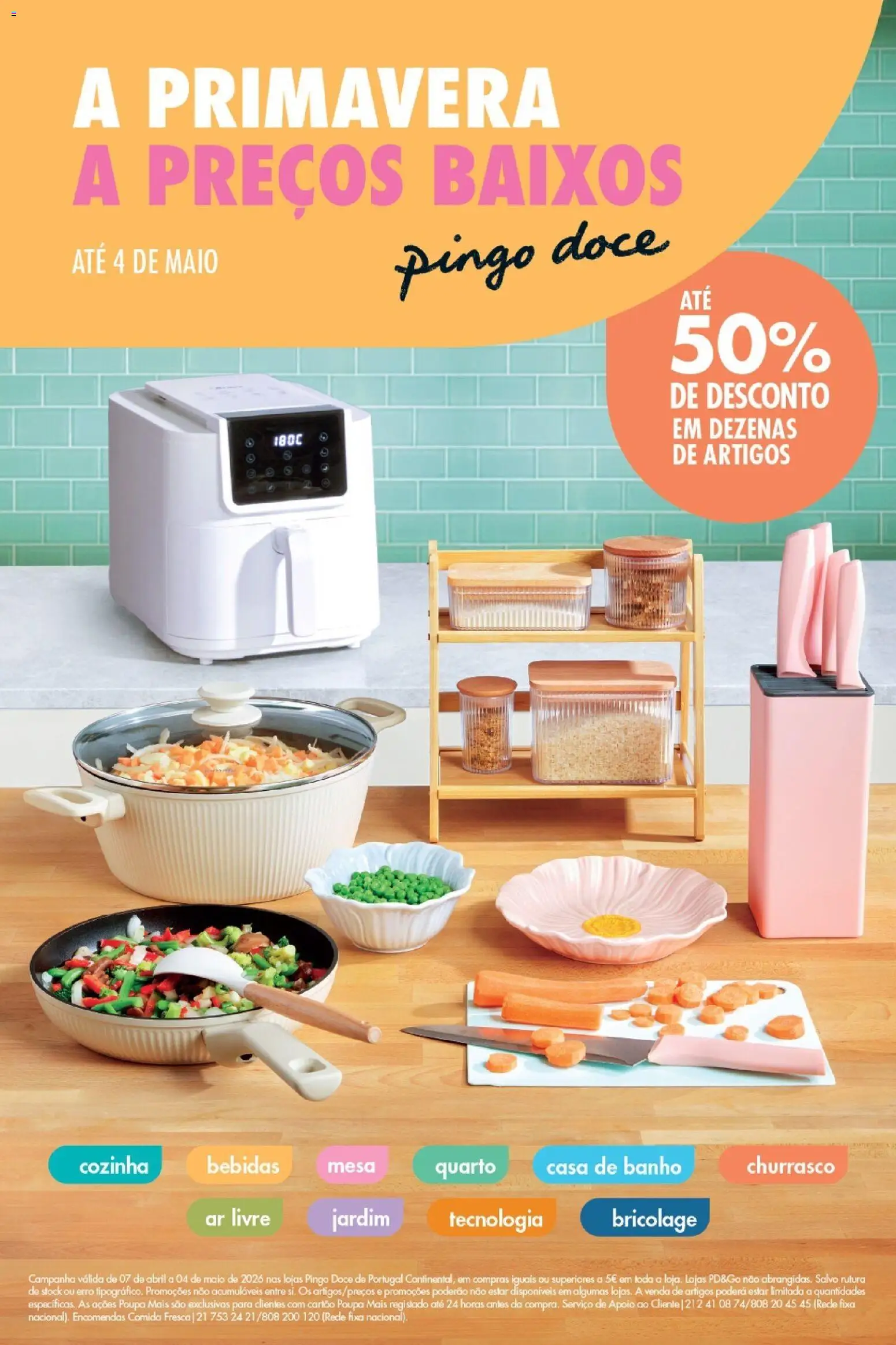 Pingo Doce - Bazar Primavera │ válido de 07.04.2026 | Página: 1 | Produtos: Mesa, Casa de banho, Banho