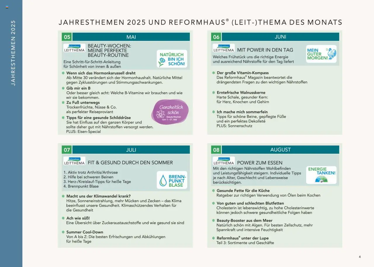 Reformhaus Bacher Themenplan 2025 - gültig ab dem 01.01.2025 | Seite: 4 | Produkte: Küche, Nüsse