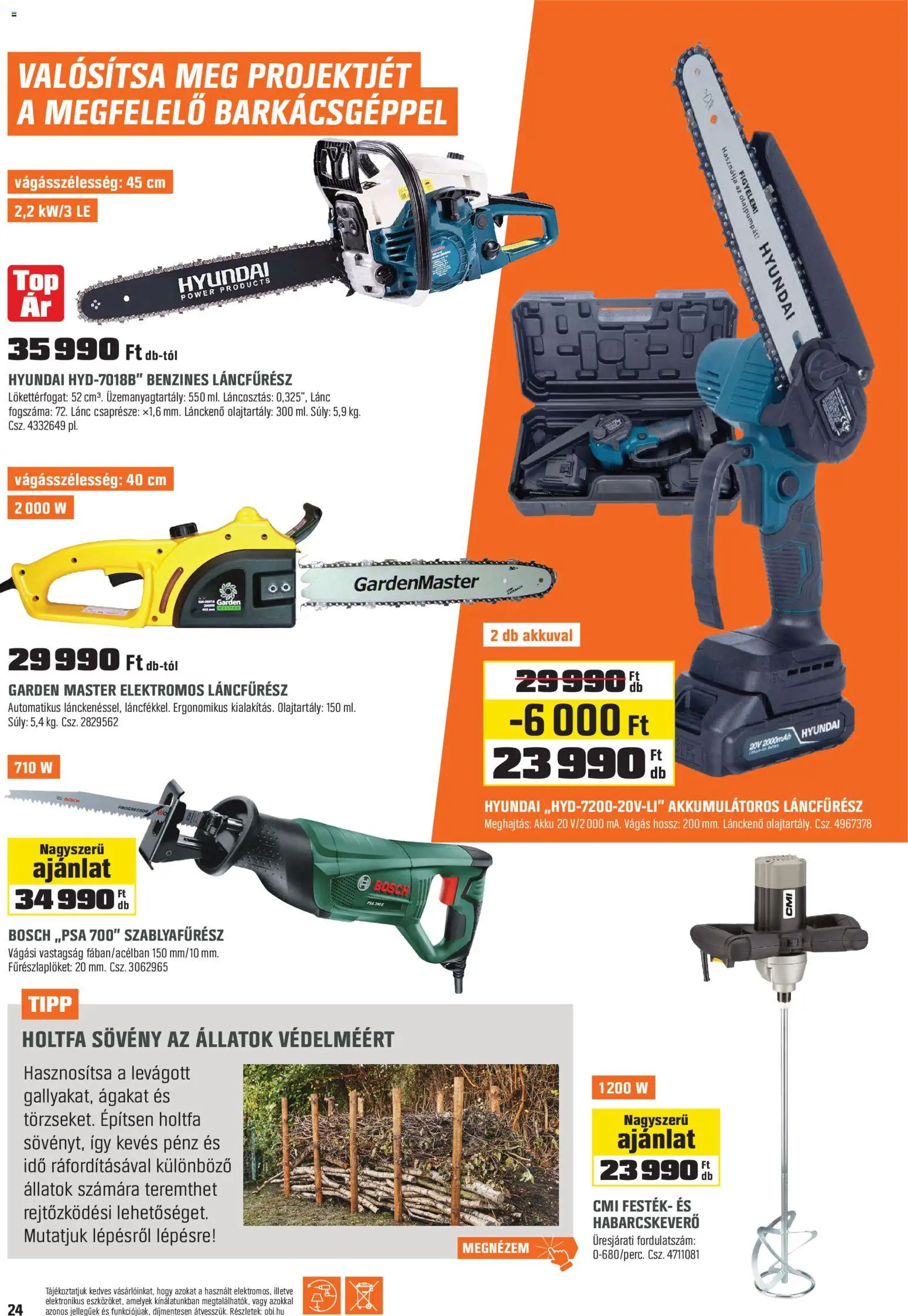 OBI akciós ujság - amely érvényes a következő dátumtól: 30.12.2025 | Oldal: 24 | Termékek: Elektromos láncfűrész, Festék, Láncfűrész