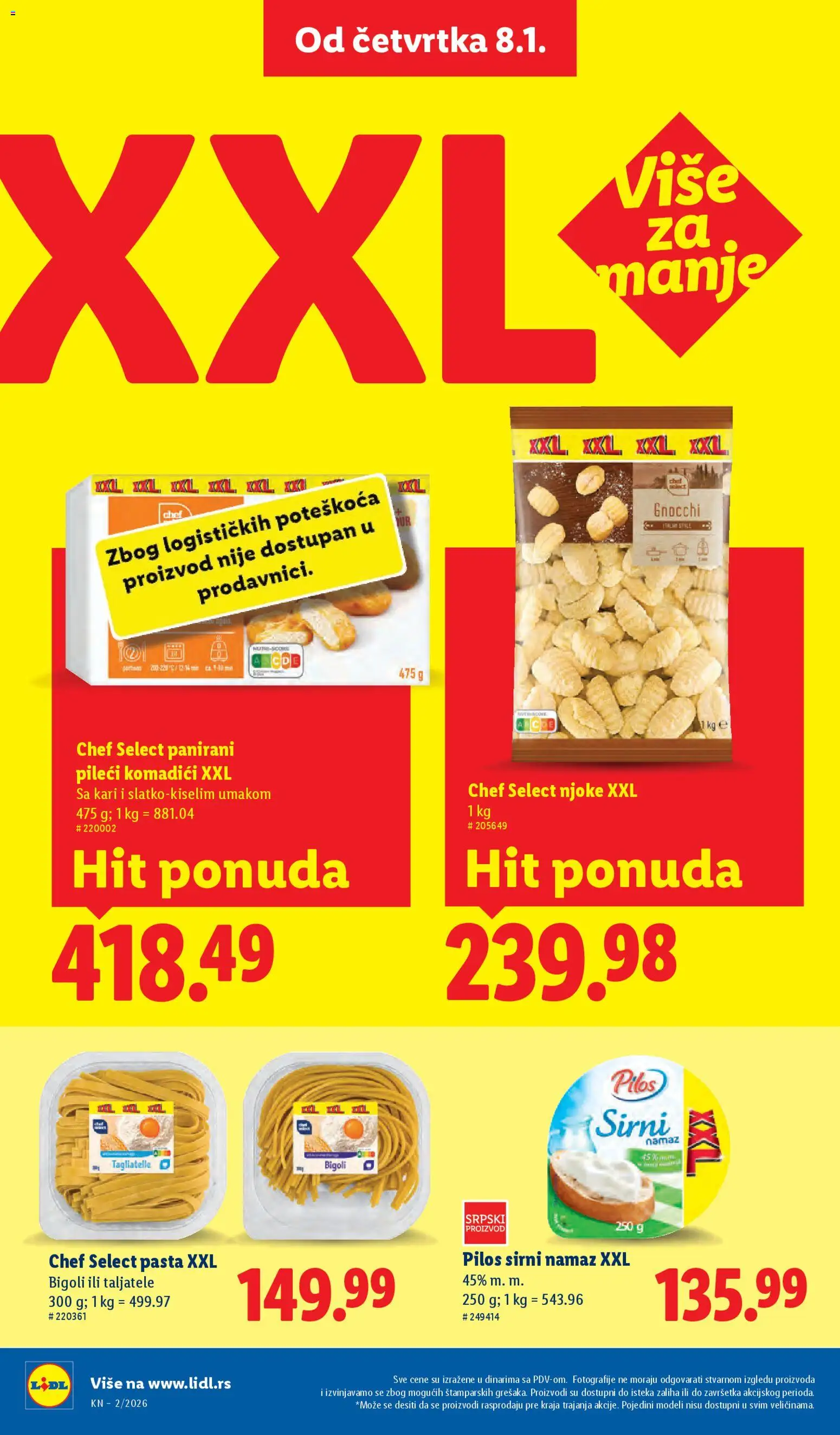 Lidl katalog - važi od 08.01.2026 | Strana: 32 | Proizvode: Njoke, Tagliatelle