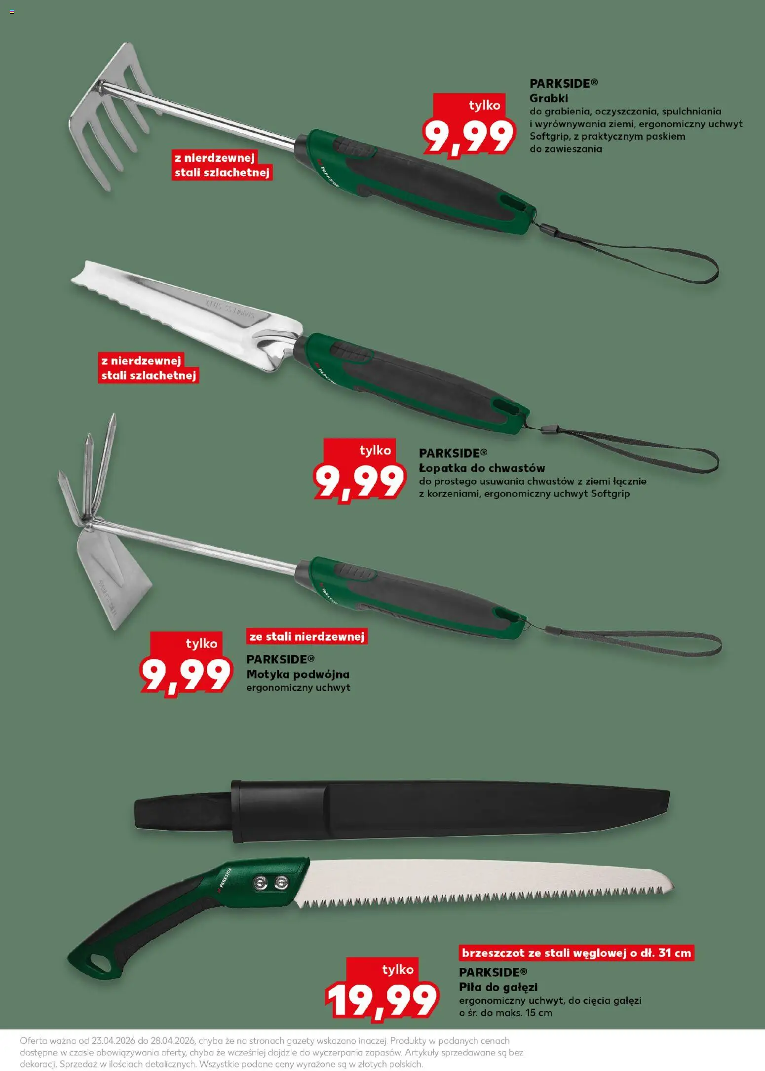 Kaufland Polsko leták - Wiosenne inspiracje od 23.04.2026 | Strana: 17 | Produkty: Parkside, Lopatka, Pila