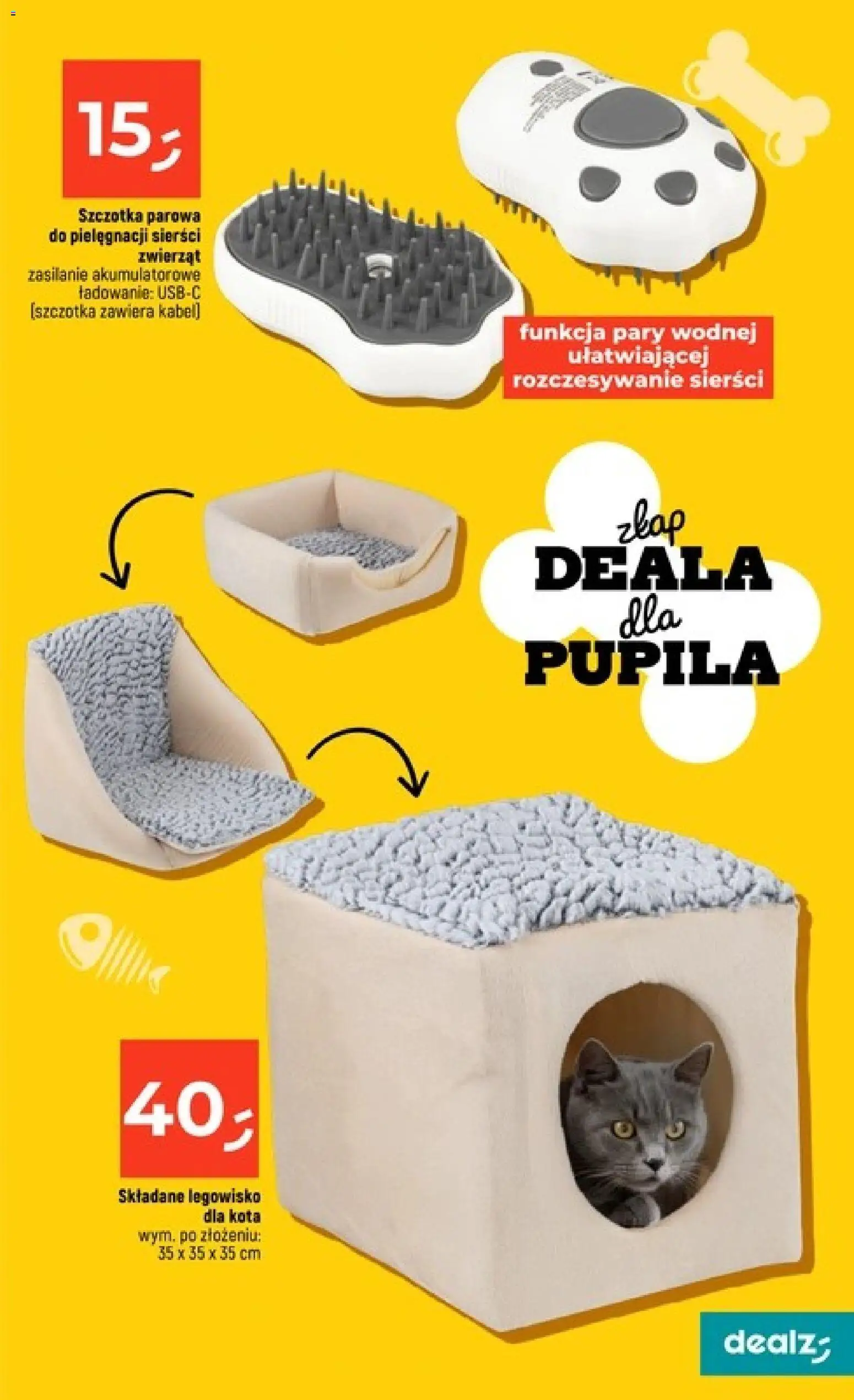 Dealz Gazetka od 05.02.2026 | Strona: 25 | Produkty: Kabel, Legowisko dla kota, Szczotka