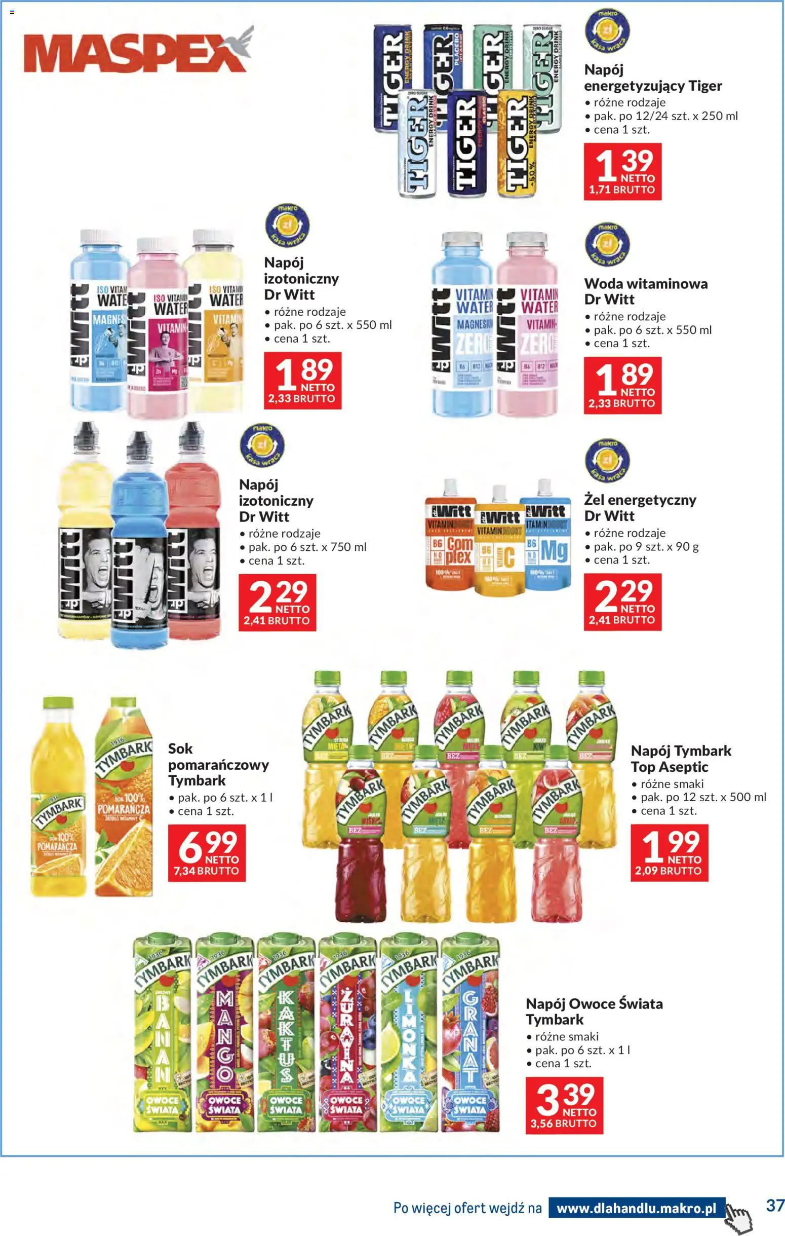 Makro Gazetka - Dystrybucja do sklepów od 07.01.2026 | Strona: 37 | Produkty: Top, Woda, Owoce