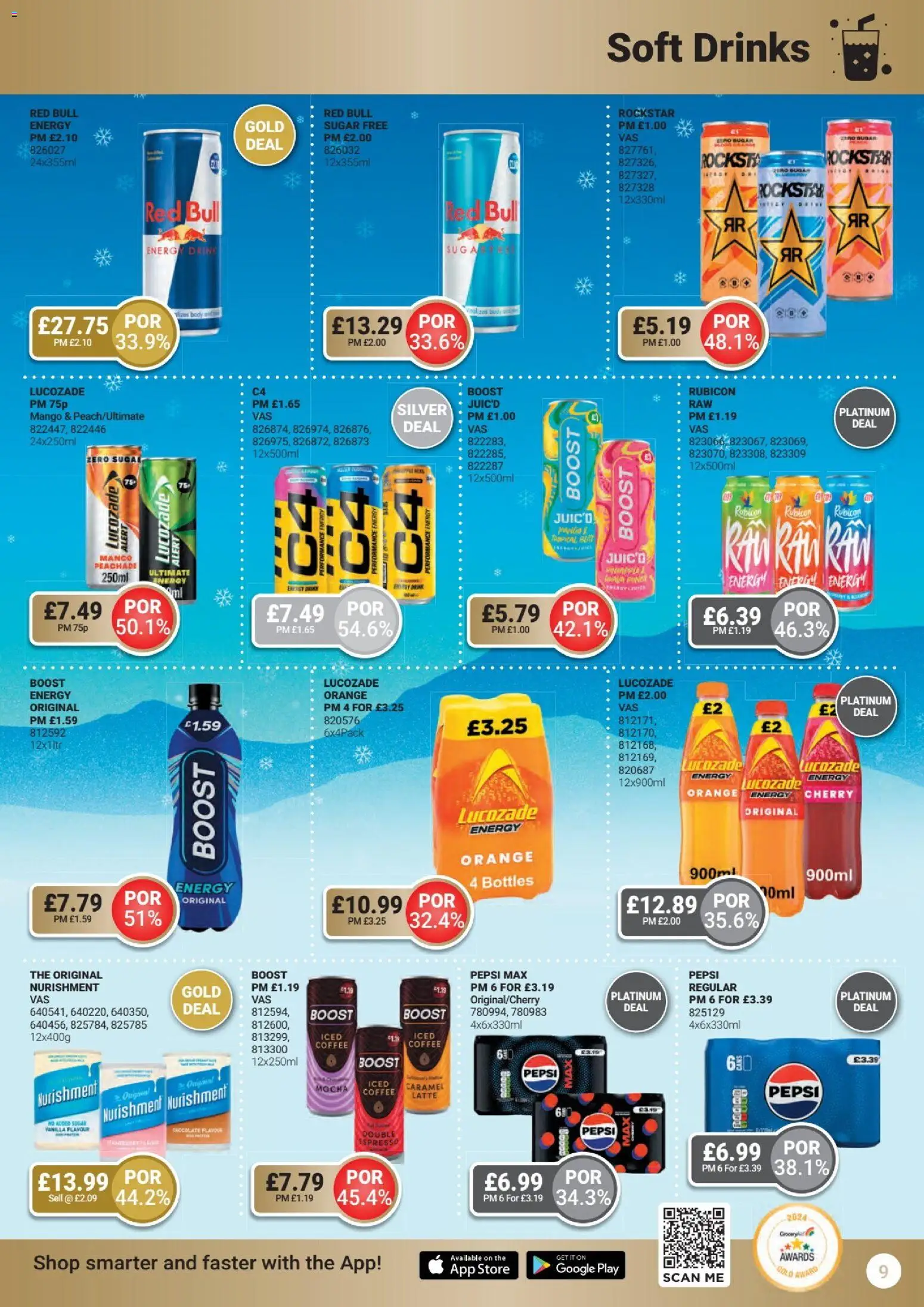 {H1} | Page: 9 | Products: Coffee, Chocolate, Mango, Energy drink