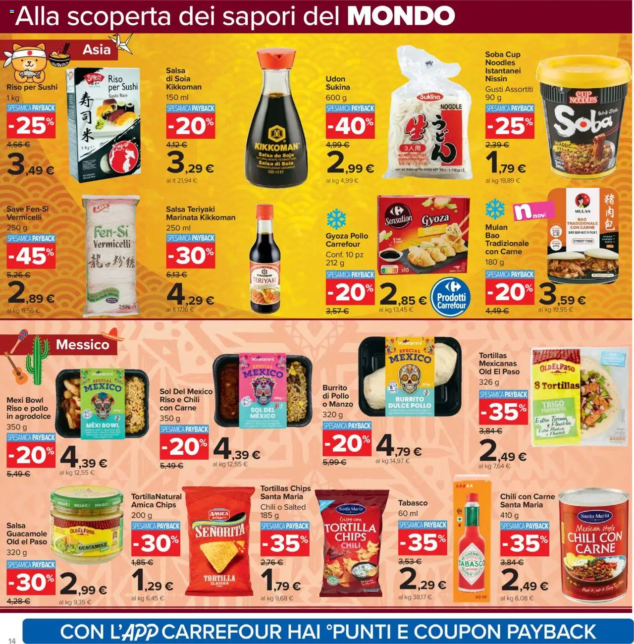 Volantino Carrefour del 20.10.2025 | Pagina: 14 | Prodotti: Pollo, Manzo, Tortillas, The
