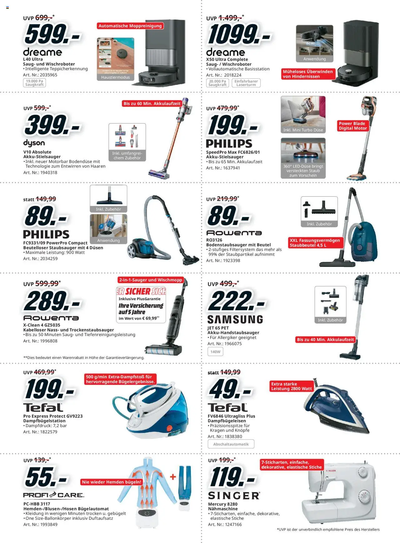 Media Markt Angebote gültig ab 30.07.2025 | Seite: 15 | Produkte: Staubsauger, Nähmaschine, Samsung