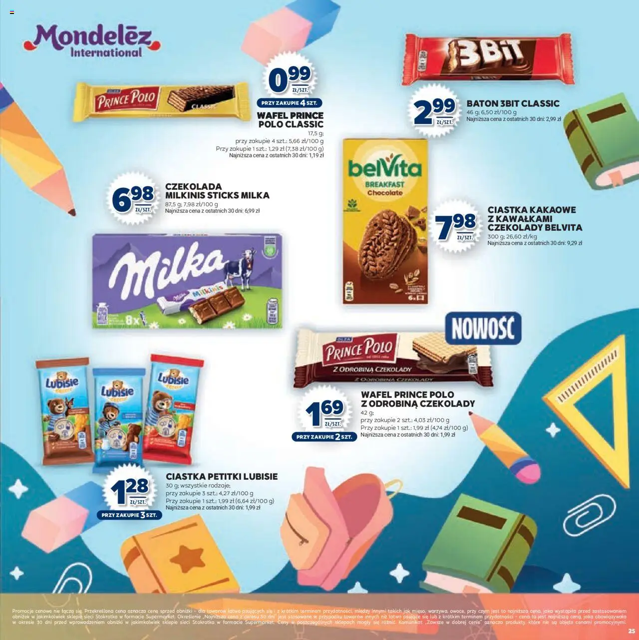 Stokrotka Gazetka - Witaj Szkoło od 13.08.2025 | Strona: 25 | Produkty: Czekolady, Milka, Baton, Ciastka kakaowe