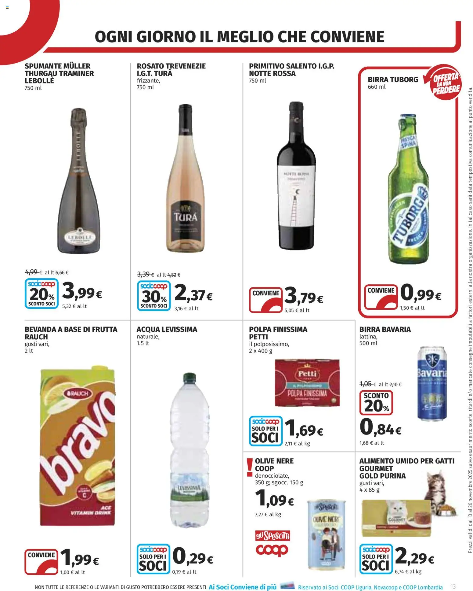 Volantino COOP del 13.11.2025 | Pagina: 13 | Prodotti: Birra, Acqua, Frutta, Spumante