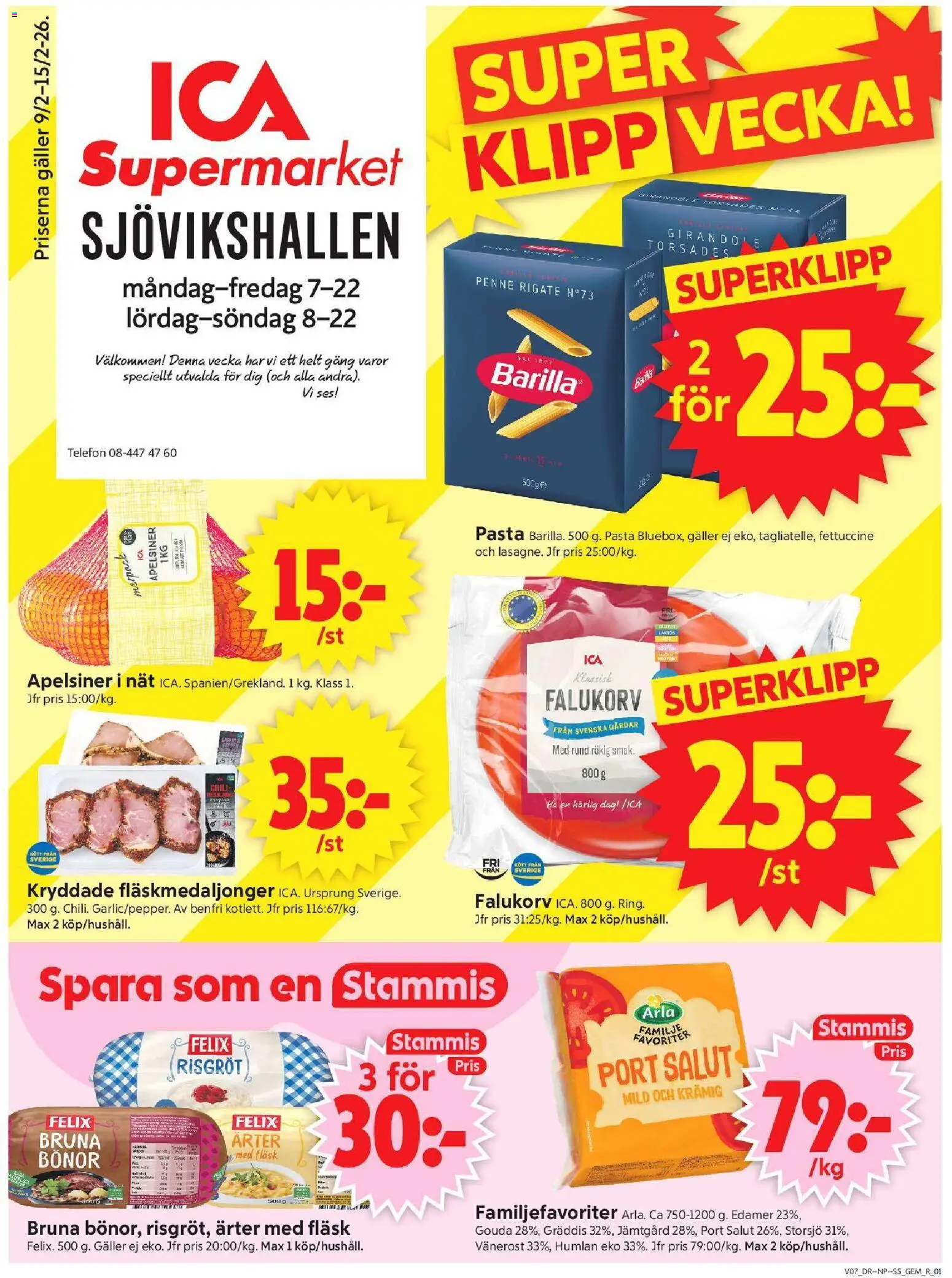 ICA Supermarket reklamblad aktuell från 09.02.2026 | Sida: 1