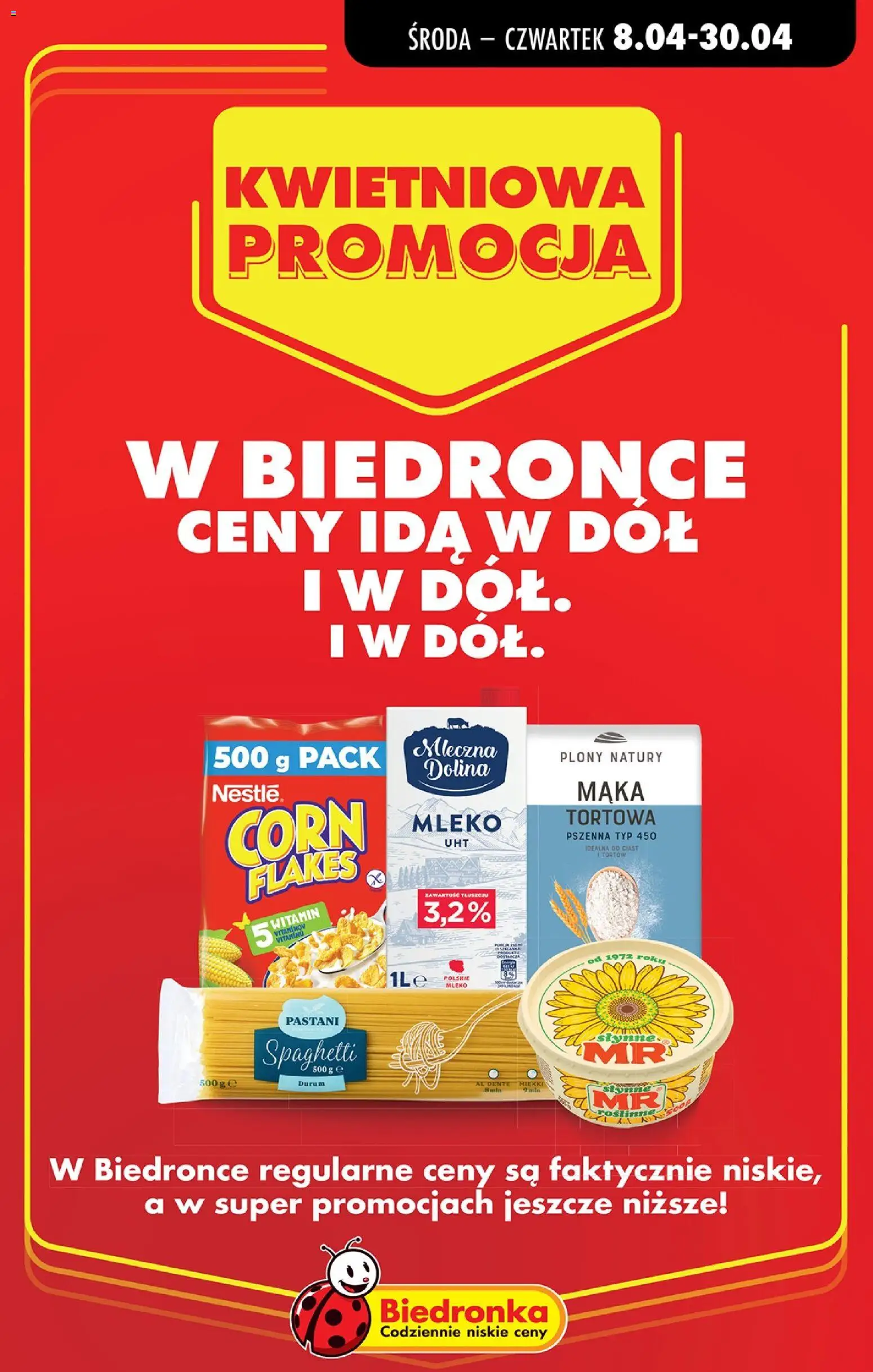 Biedronka Polsko leták - Kwietniowa promocja od 08.04.2026 | Strana: 1 | Produkty: Mléko