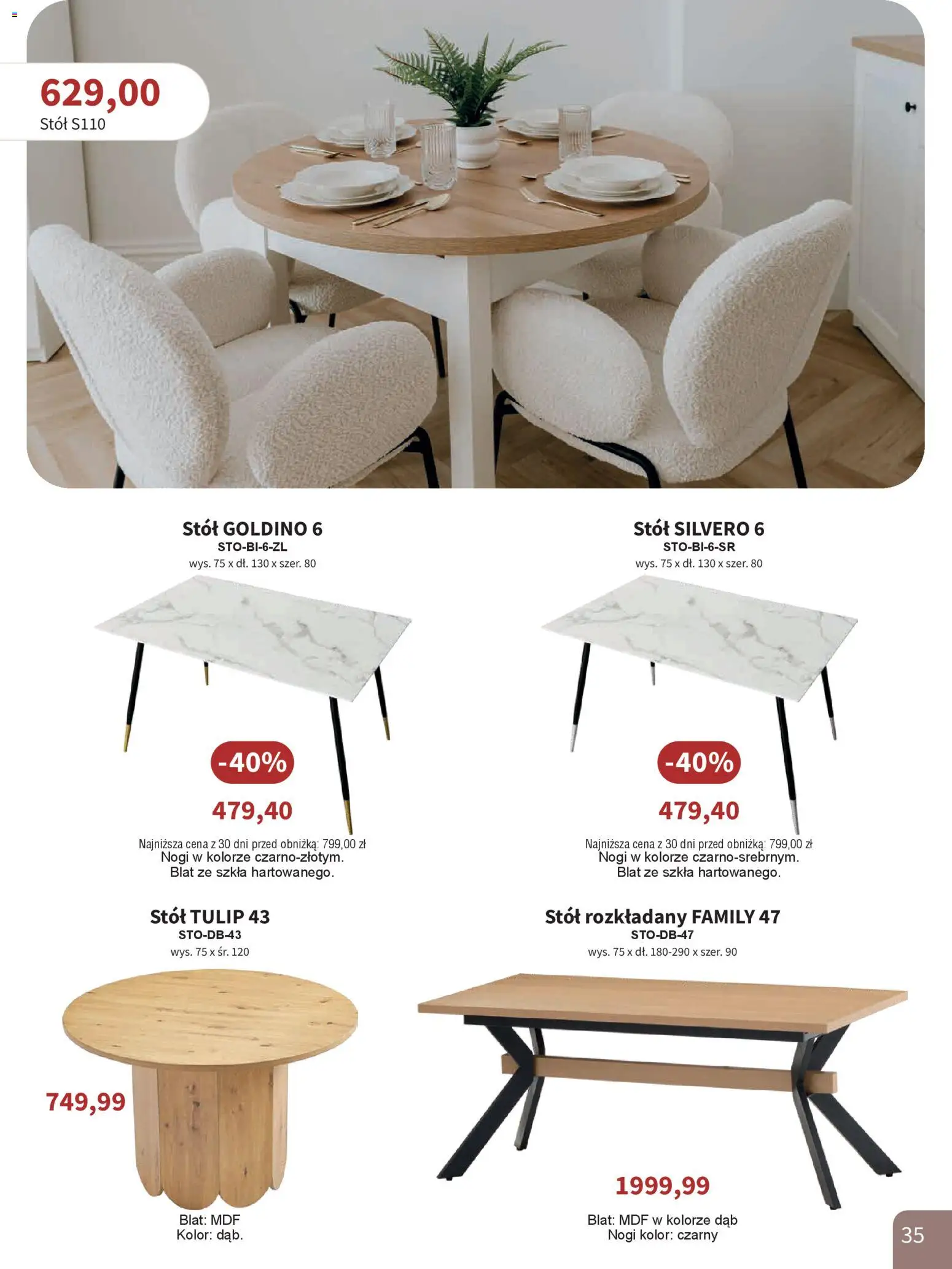 Bodzio Katalog od 01.01.2026 | Strona: 35 | Produkty: Stół