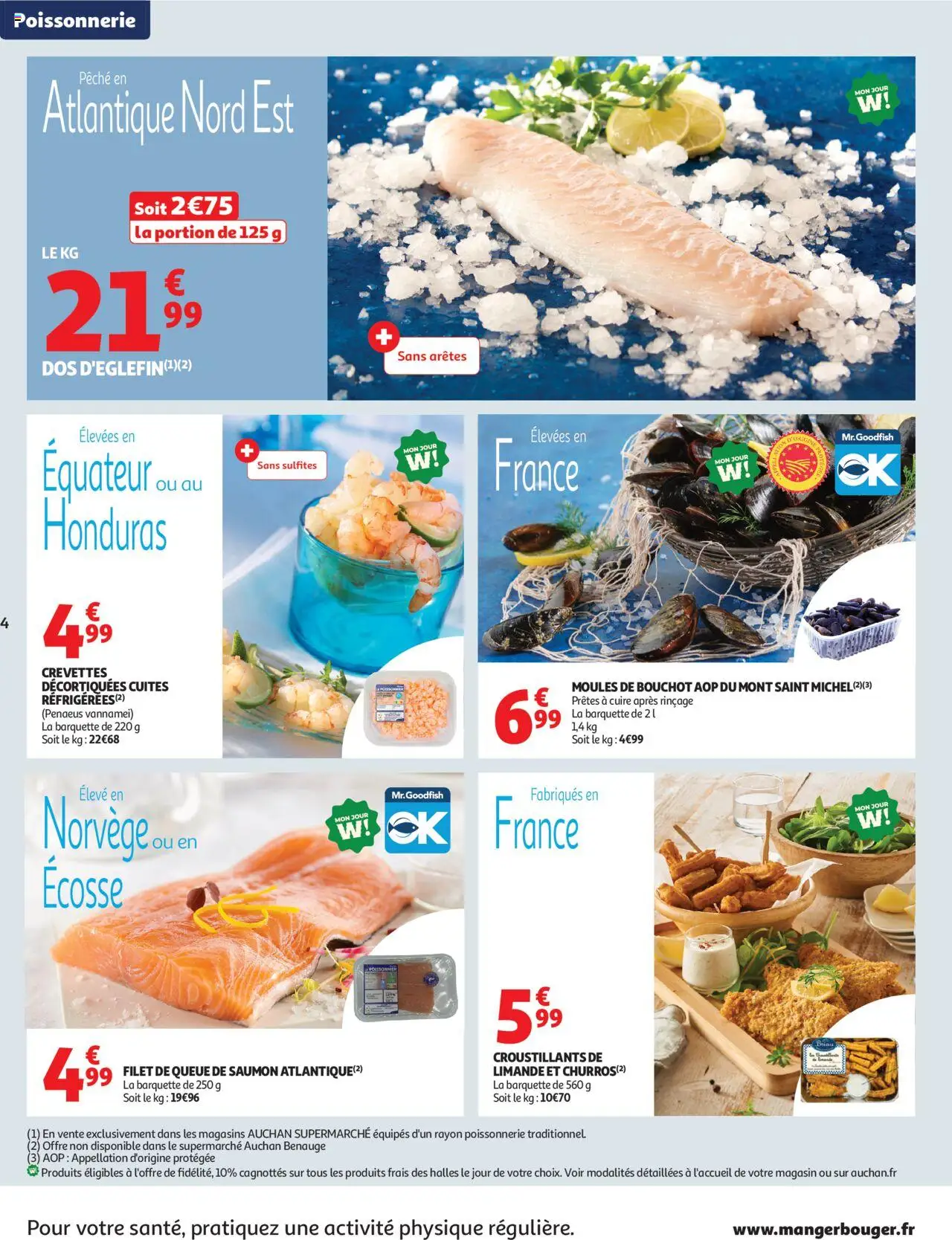  | Page: 4 | Produits: Pêche, Crevettes, Moules de bouchot, Saumon