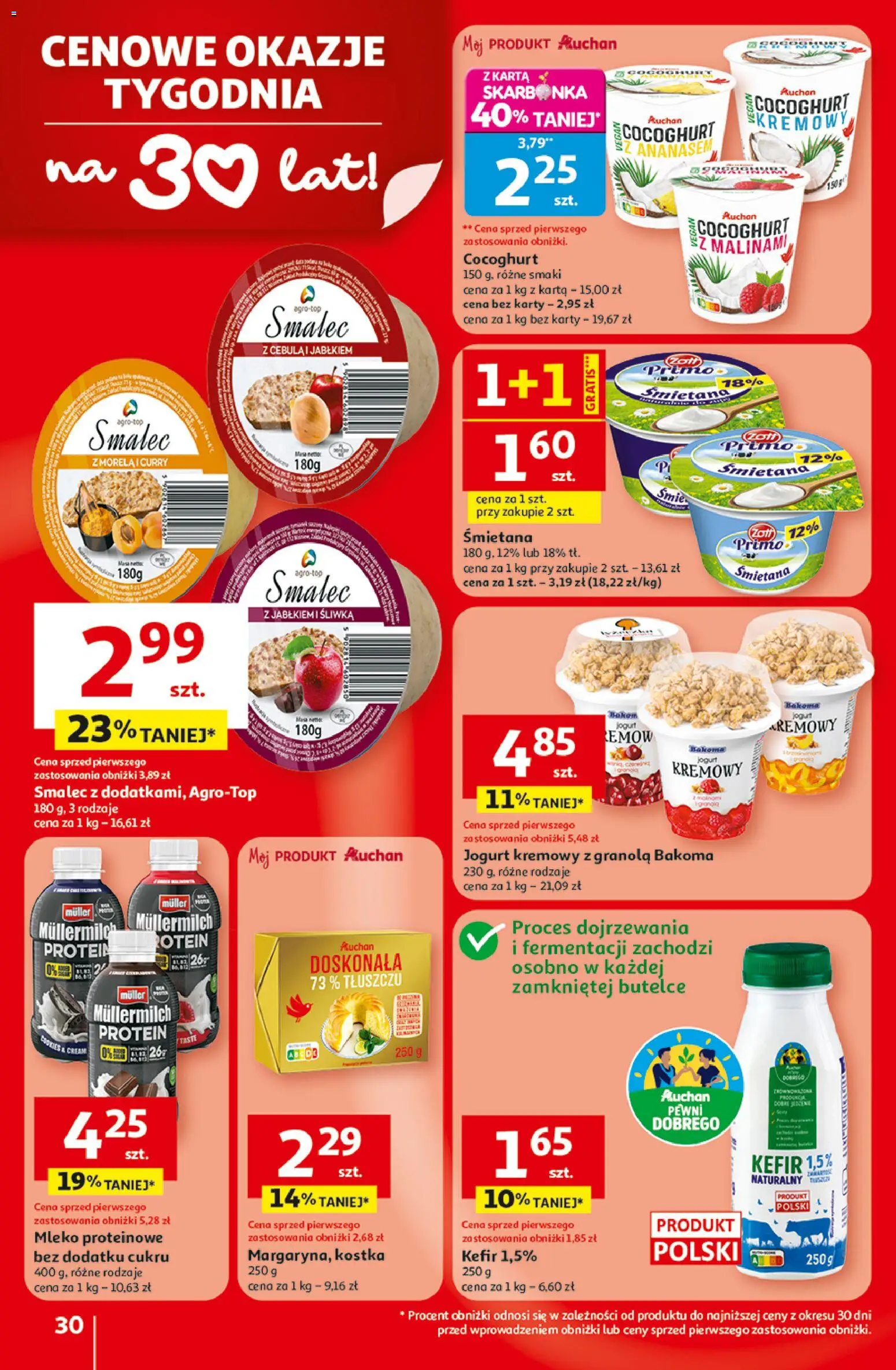 Auchan gazetka - 30 Lat Hipermarket od 29.04.2026 | Strona: 30 | Produkty: Curry, Kefir, Granola, Śmietana