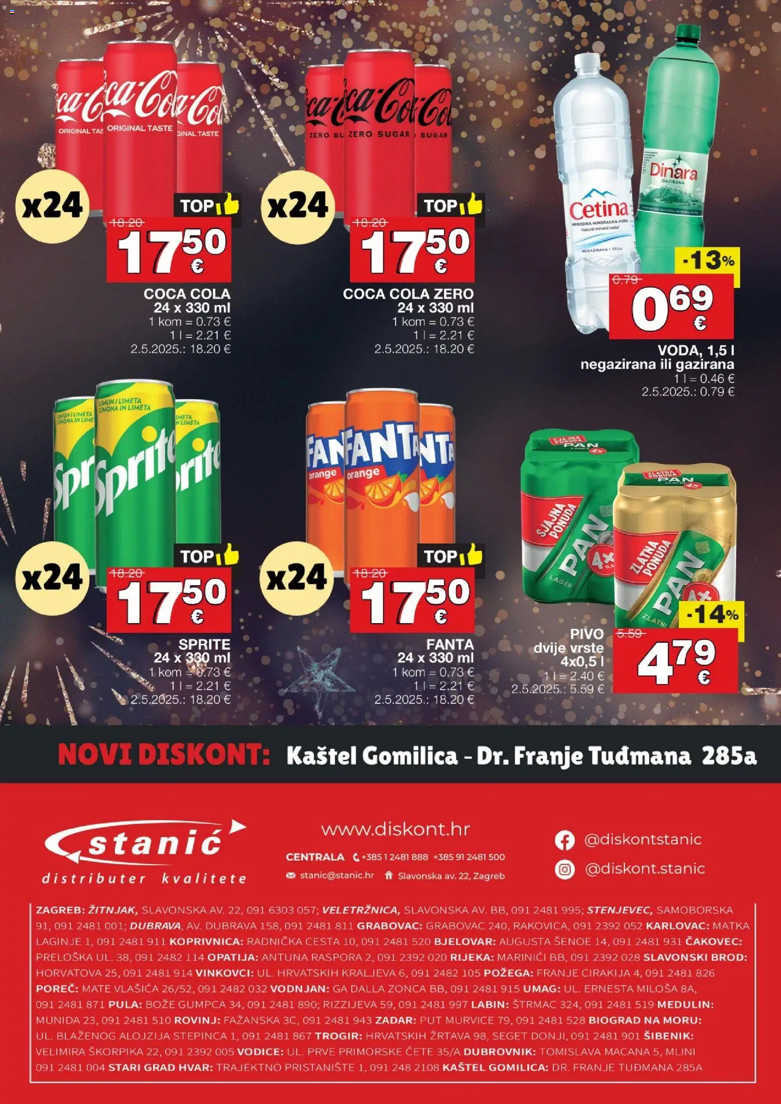 Stanić Diskont katalog | vrijedi od 29.12.2025 | Stranica: 8 | Proizvodi: Coca cola, Sprite, Pivo, Voda