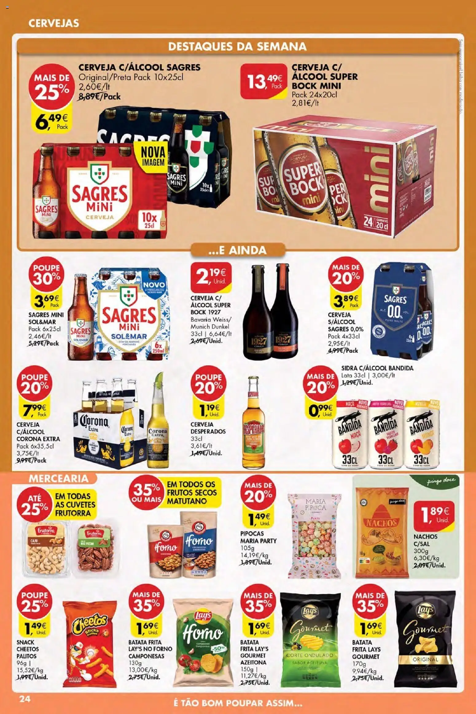 Pingo Doce Poupe Esta Semana Açores │ válido de 12.03.2026 | Página: 24 | Produtos: Batata, Pipocas, Castanhas, Cerveja